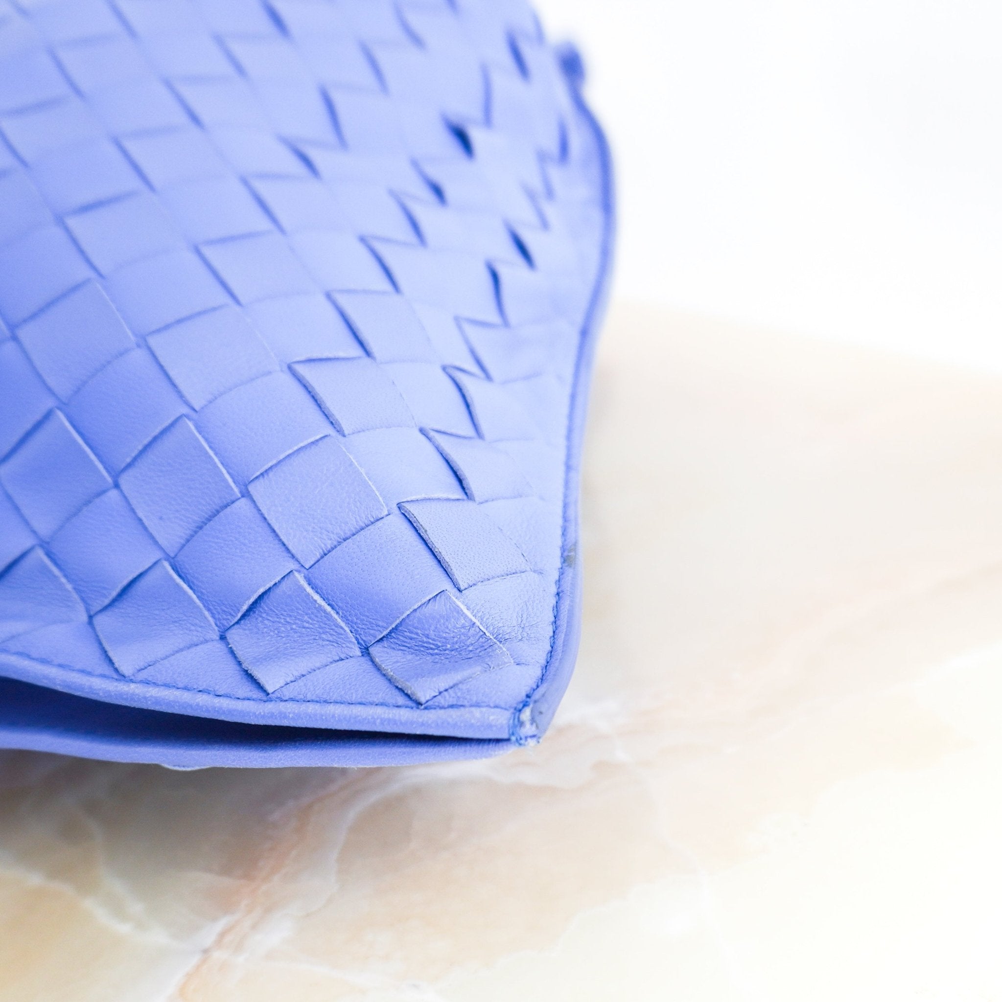 Bottega Veneta Indigo Intrecciato Twist Clutch RRP £2900 | Authentic Preloved - Reloved Again
