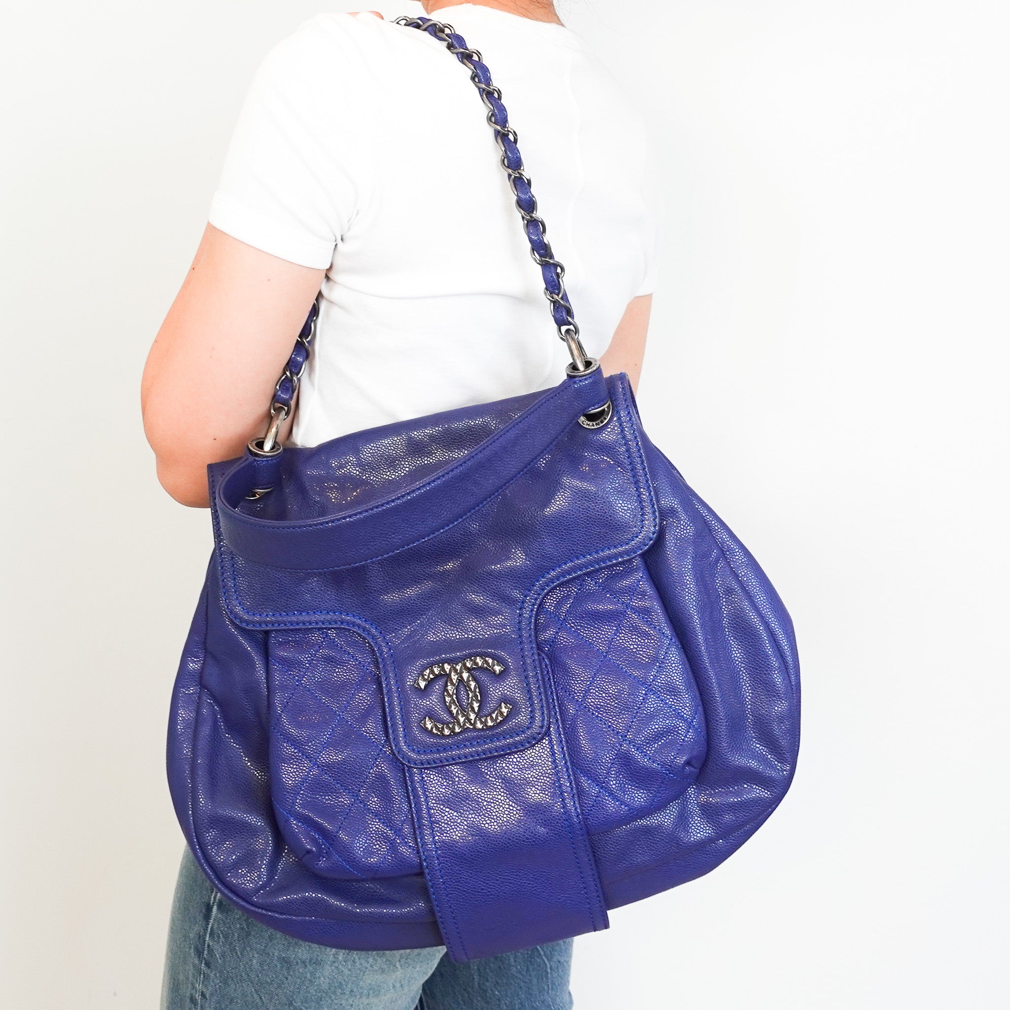 Chanel Blue 31 Rue Cambon Coco Rider Hobo Bag RRP £3K | Authentic Preloved - Reloved Again