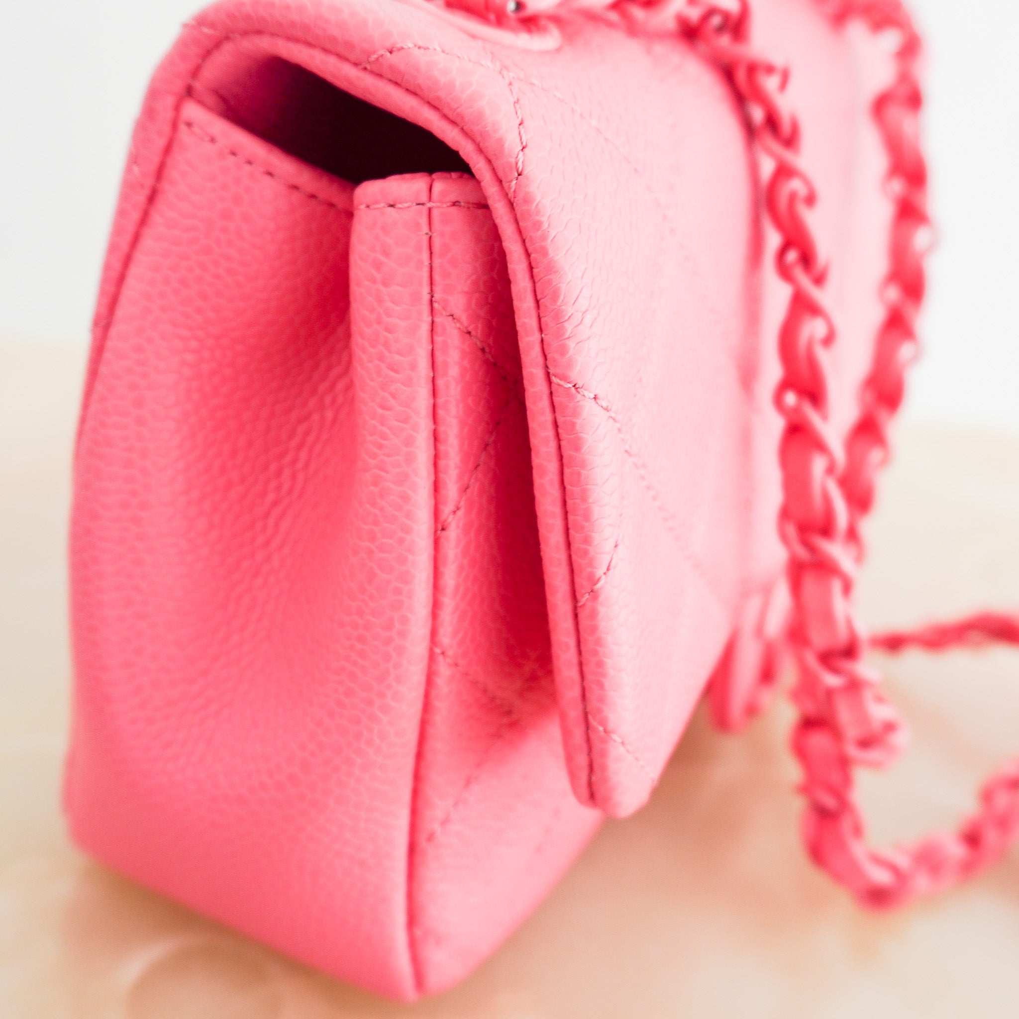 Chanel Caviar Quilted Incognito Mini Square Flap Pink | Authentic Preloved