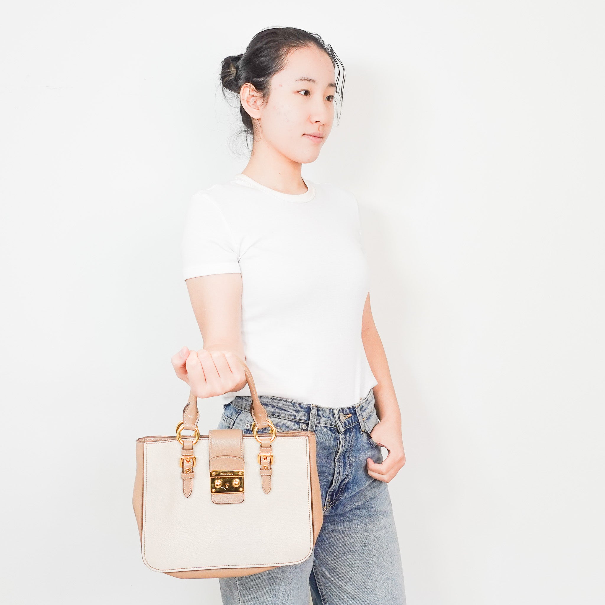 Miu Miu Madras Bag Beige RRP £800 | Authentic Preloved