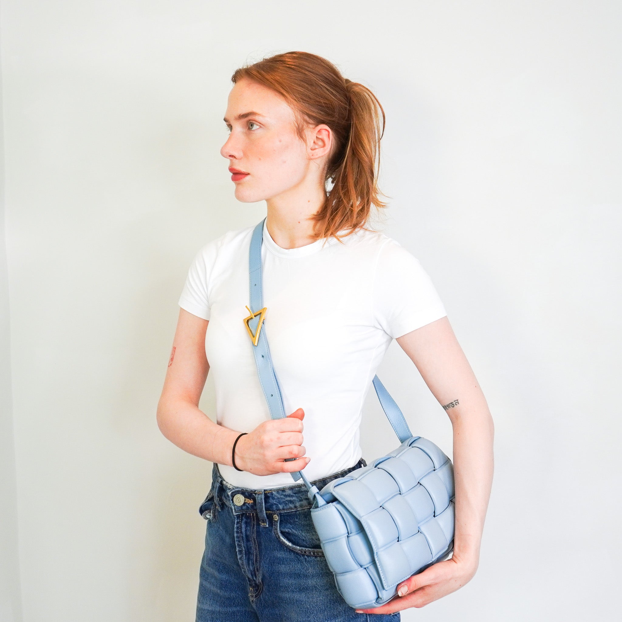 Bottega Veneta Padded Cassette Bag in Light Blue RRP £3230 | Authentic Preloved