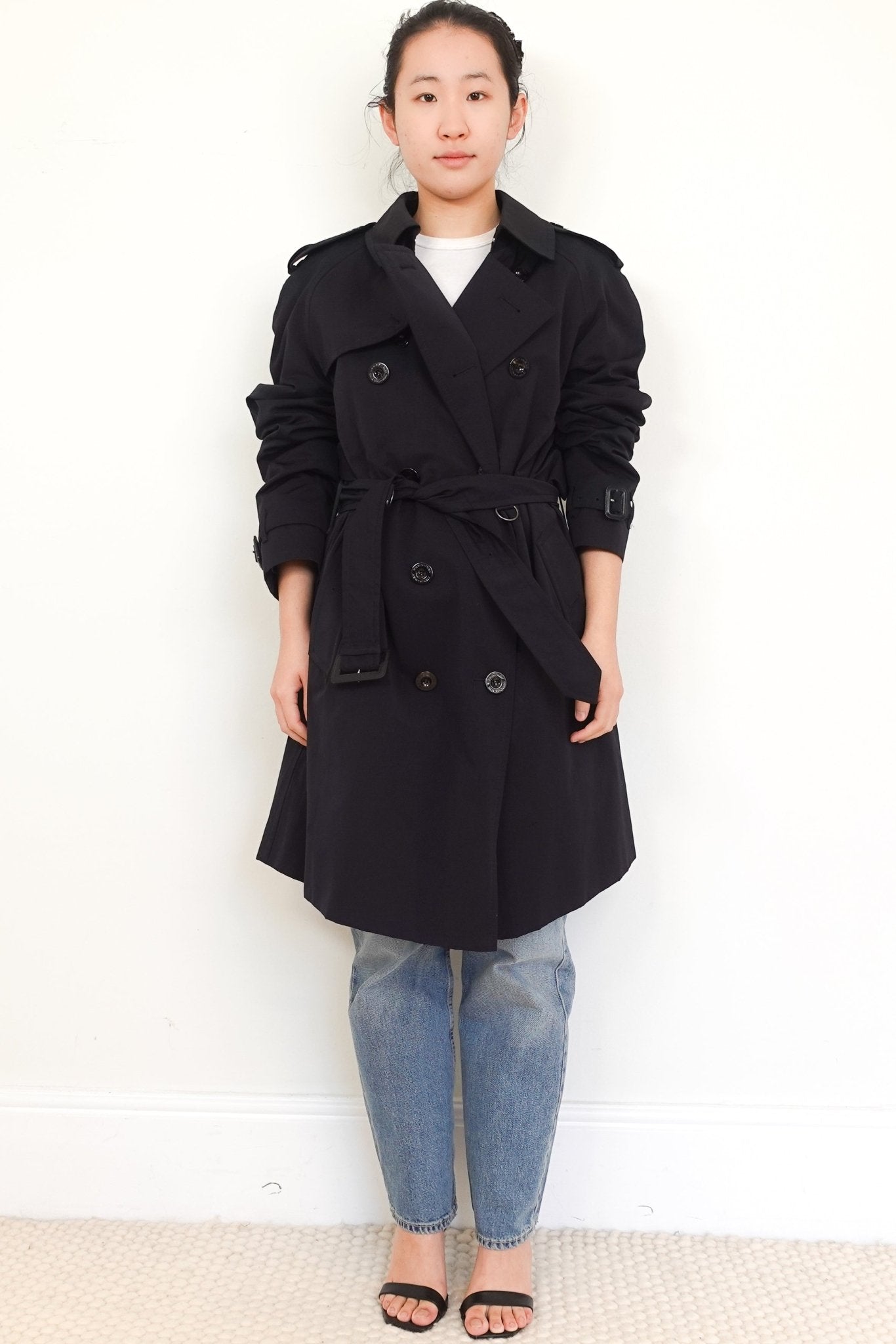 Burberry London black Waterproof Nylon Trench Raincoat RRP £1.8K | Authentic Preloved - Reloved Again