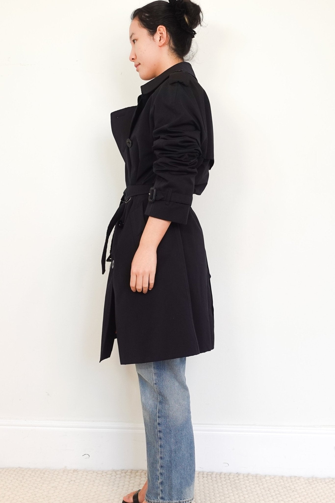 Burberry London black Waterproof Nylon Trench Raincoat RRP £1.8K | Authentic Preloved - Reloved Again