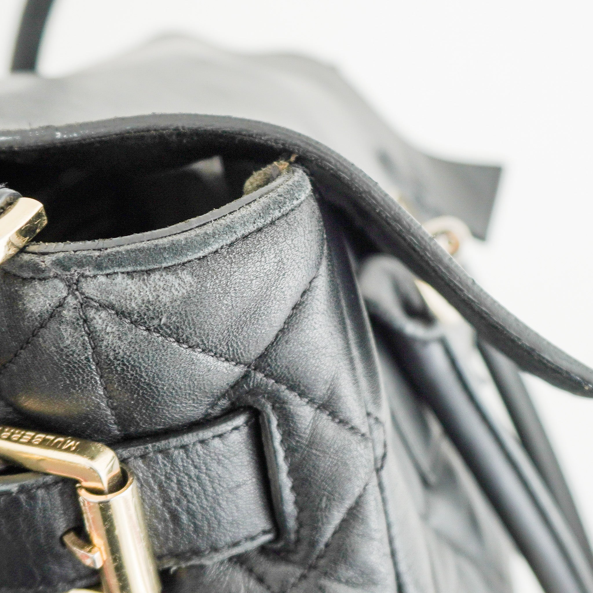 Mulberry Black Cara Delevigne Quilted Leather Backpack (RRP £695) | Authentic Preloved