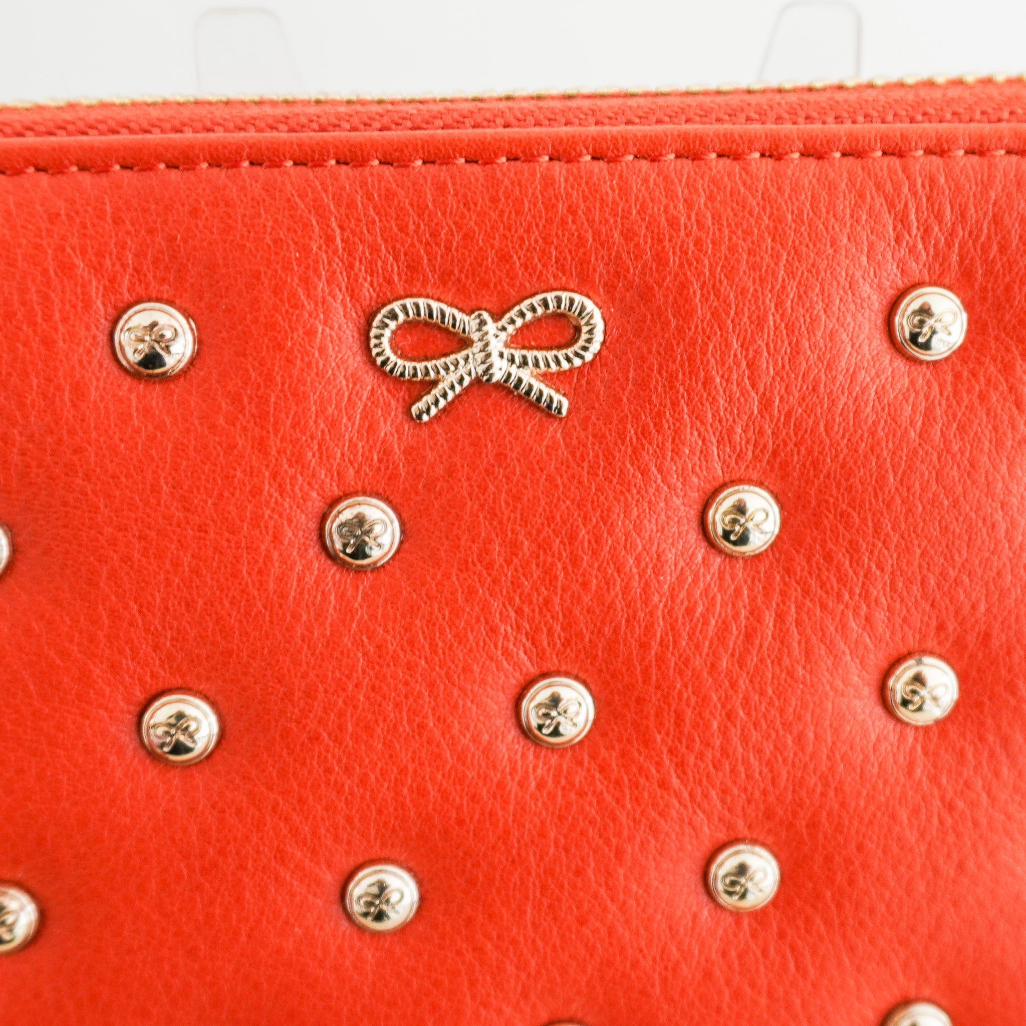 NEW Anya Hindmarch Studded Leather Zip Around Wallet in Orange (RRP £275) | Authentic Preloved - Reloved Again