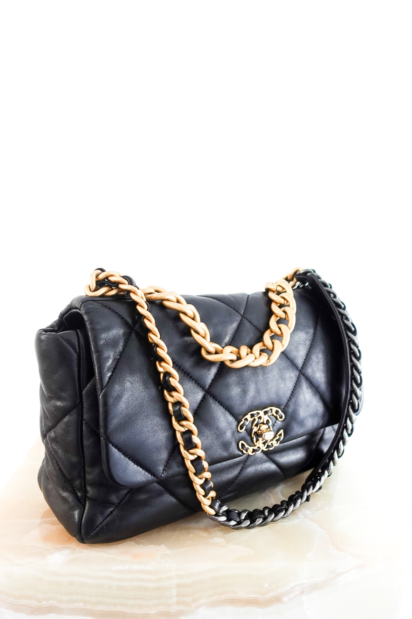 Chanel Black Lambskin Maxi 19 Large Single Flap Bag RRP £6100 | Authentic Preloved
