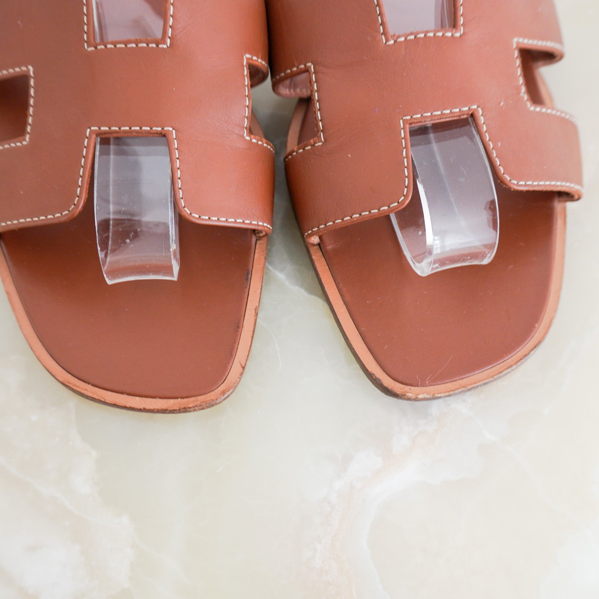 Hermès Oran Leather Sandals (RRP £650) | Authentic Preloved