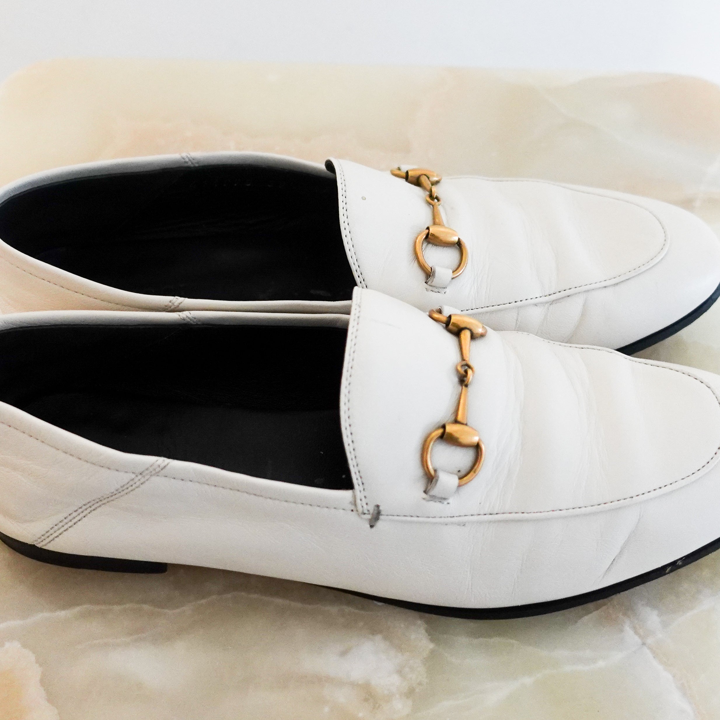 Gucci Jordan Loafers Cream RRP £810 | Authentic Preloved
