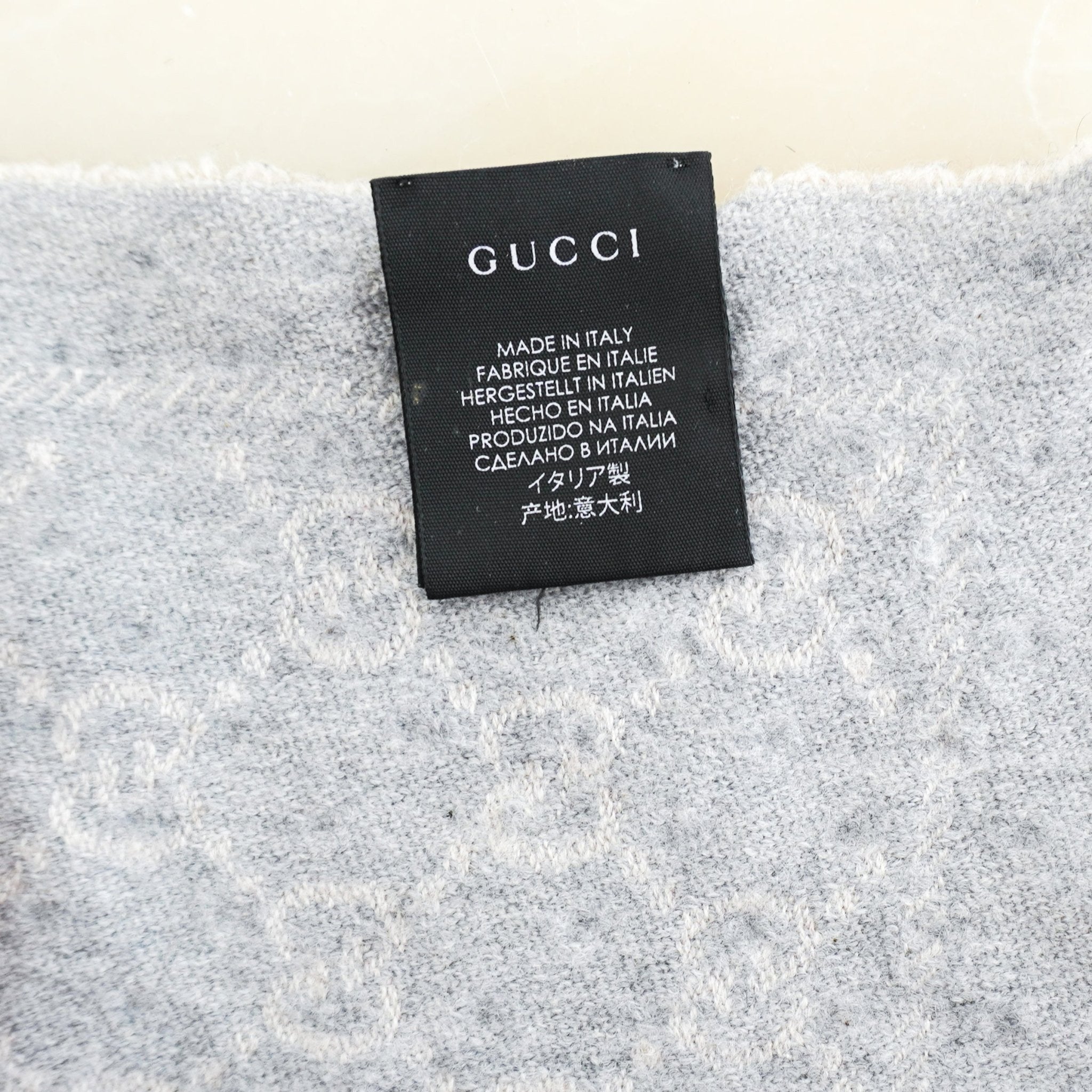 Gucci GG Studded Monogram Shawl in Grey RRP £380 | Authentic Preloved FINAL SALE - Reloved Again