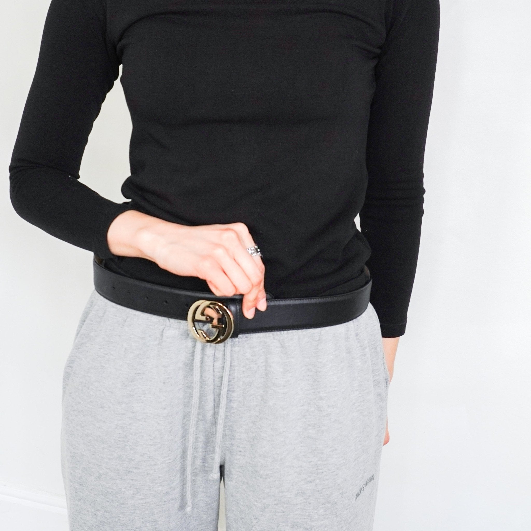 Gucci Small GG Monogram Black Belt RRP £445 | Authentic Preloved FINAL SALE