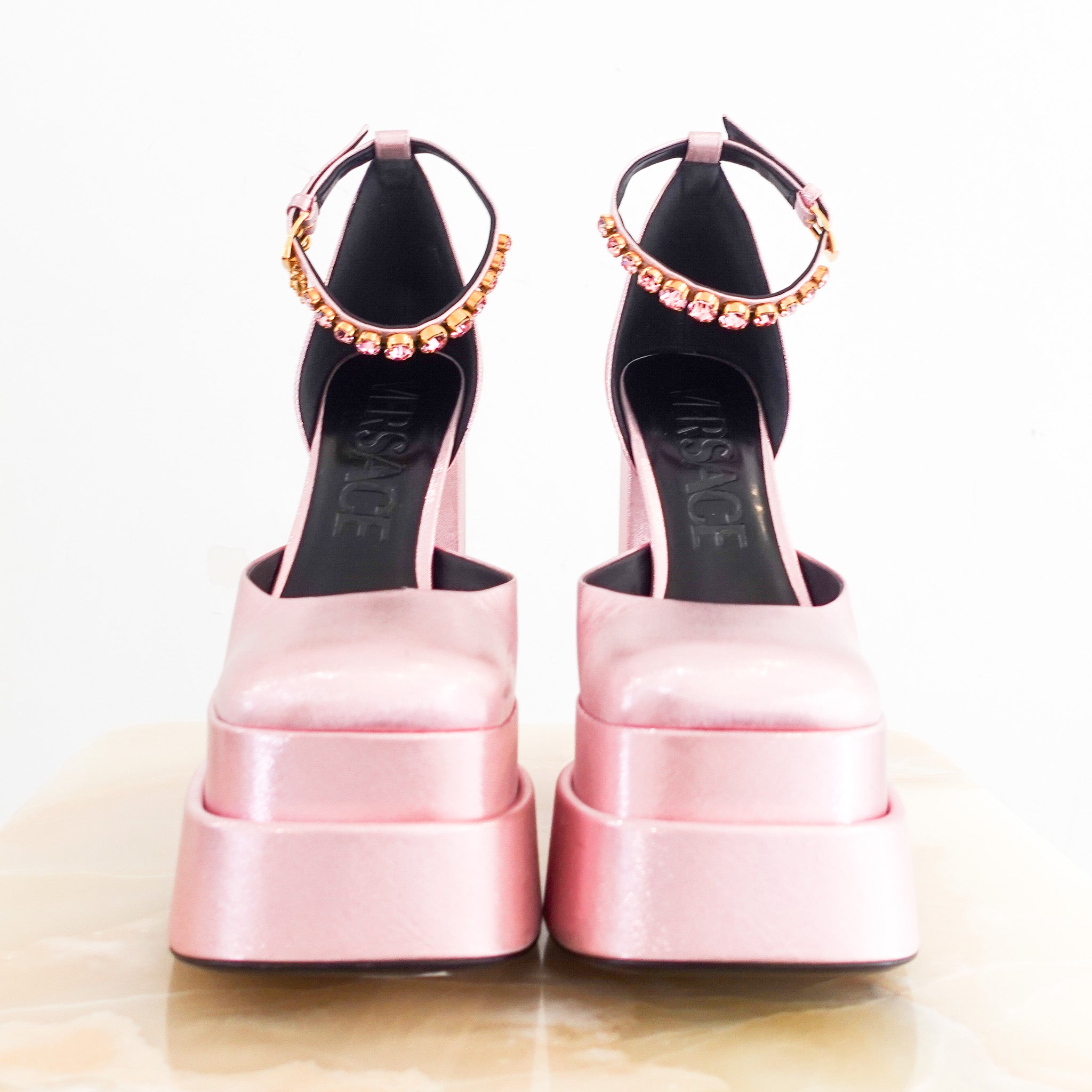 Versace Embellished platform heels RRP £400