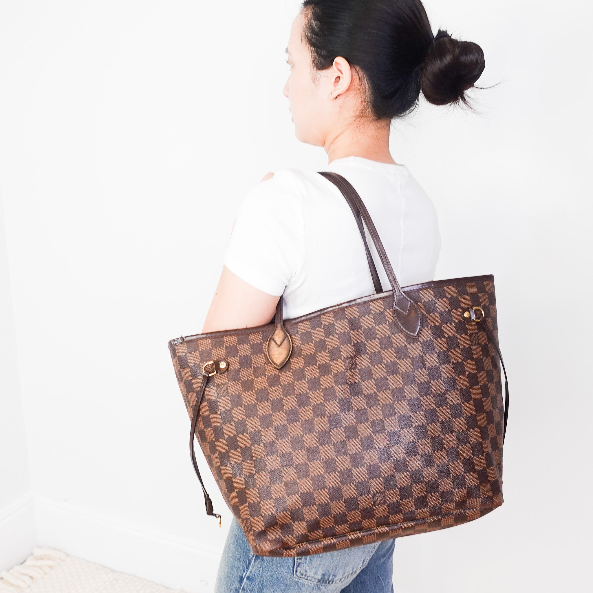 Louis Vuitton Neverfull MM Damier Ebene Canvas Tote Bag RRP £1400 | Authentic Preloved