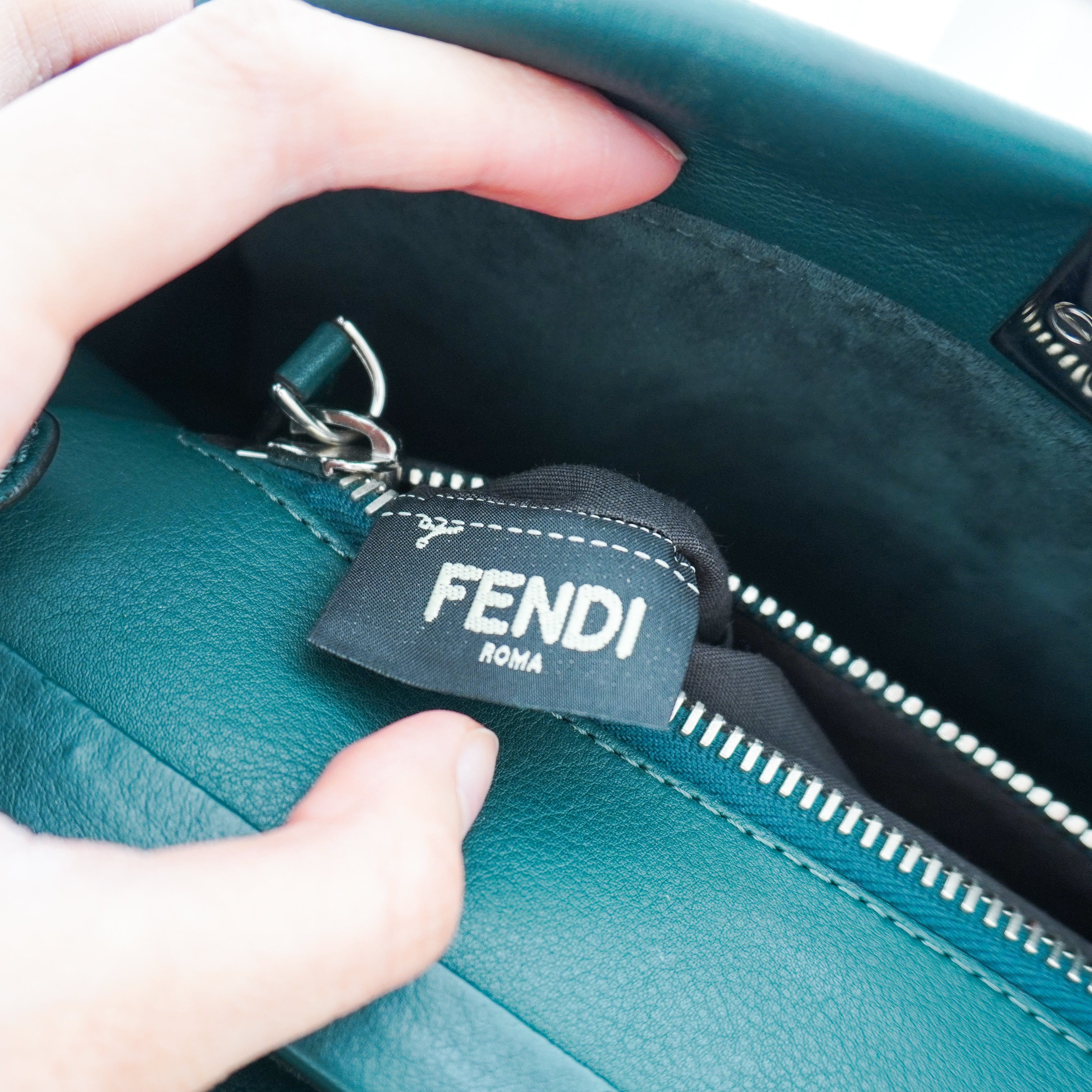 Fendi Medium Peekaboo Wave Bag in Teal RRP £3000 | Authentic Preloved