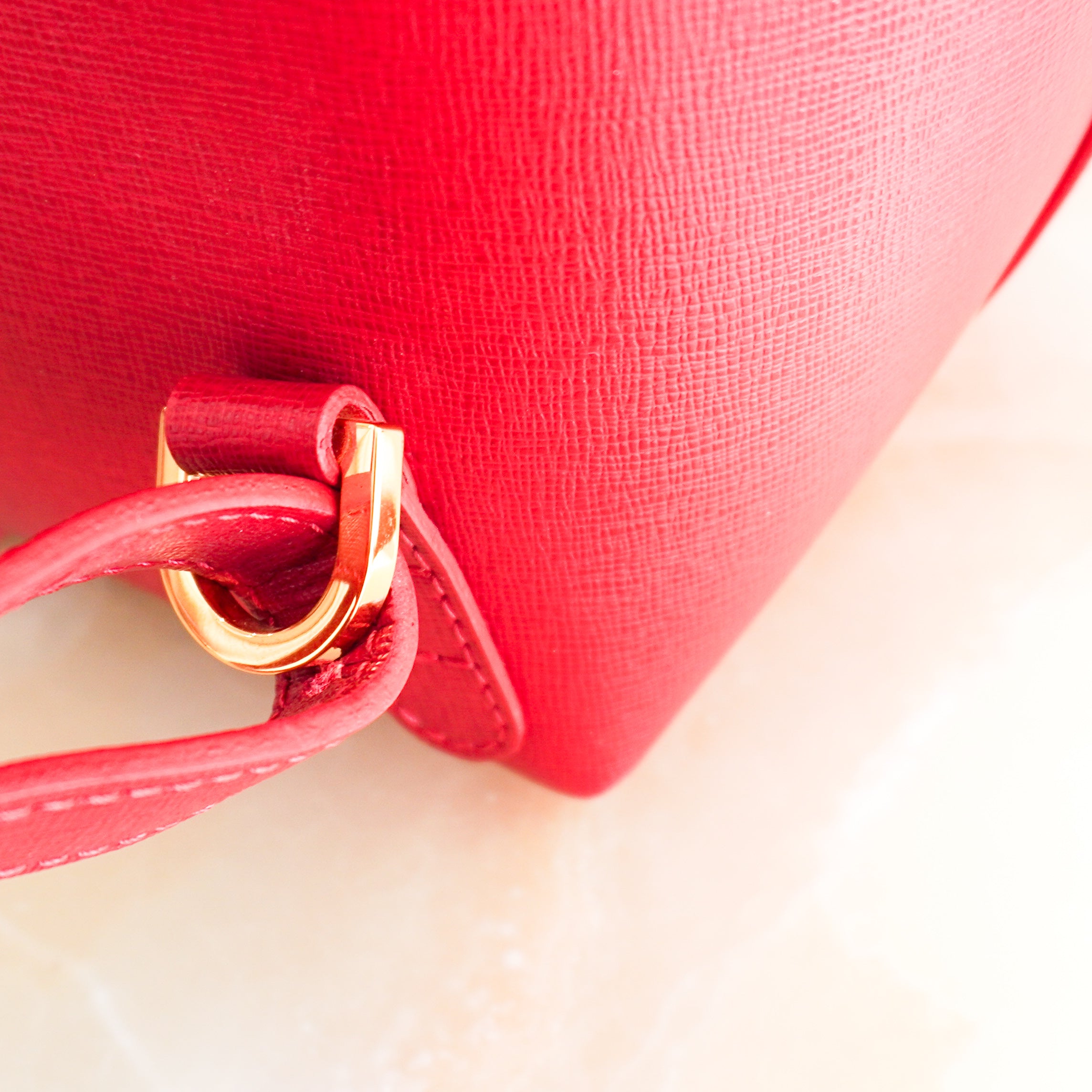 Mansur Gavriel Red Leather Backpack RRP £525 | Authentic Preloved