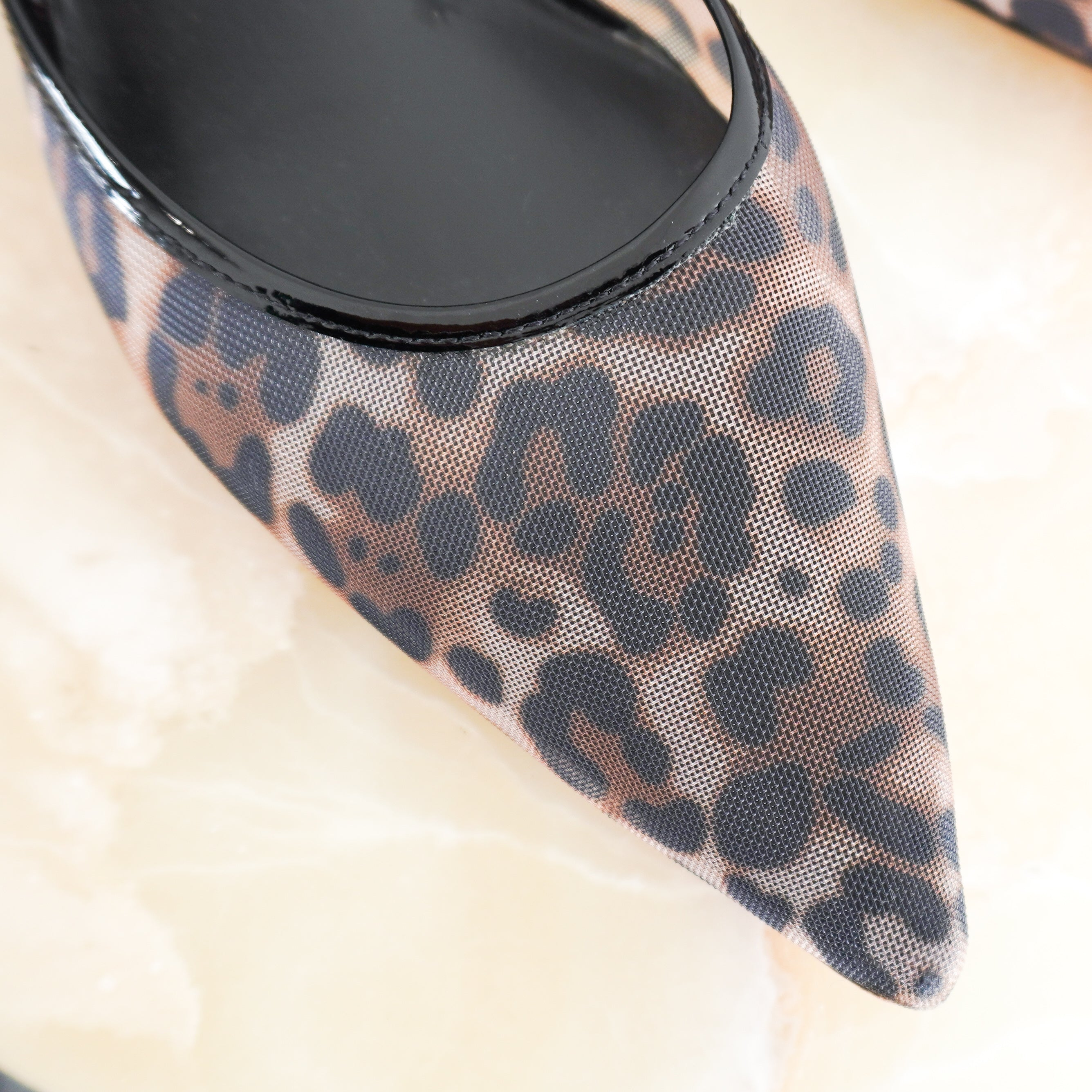 Reformation Leopard Mesh Kitten Heels RRP £298 | Authentic Preloved