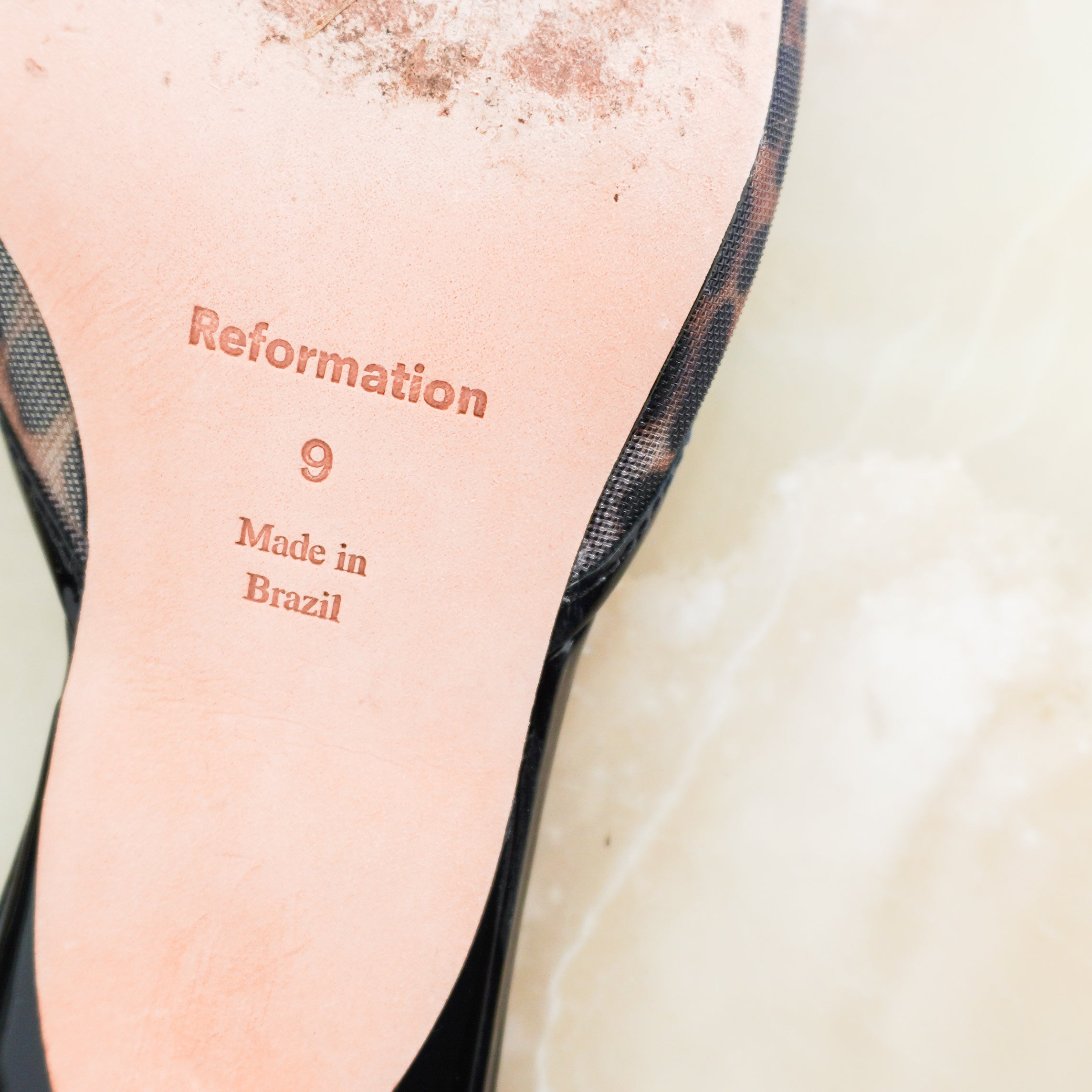 Reformation Leopard Mesh Kitten Heels RRP £298 | Authentic Preloved