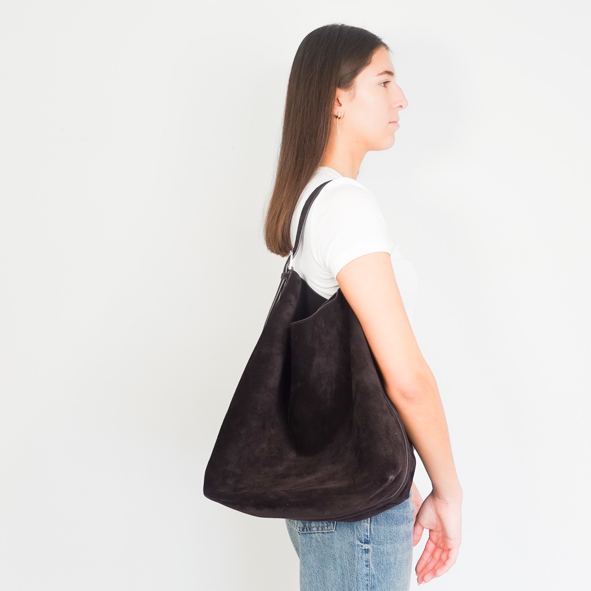 Toteme Belted Suede Tote Bag Brown RRP £865| Authentic Preloved - Reloved Again