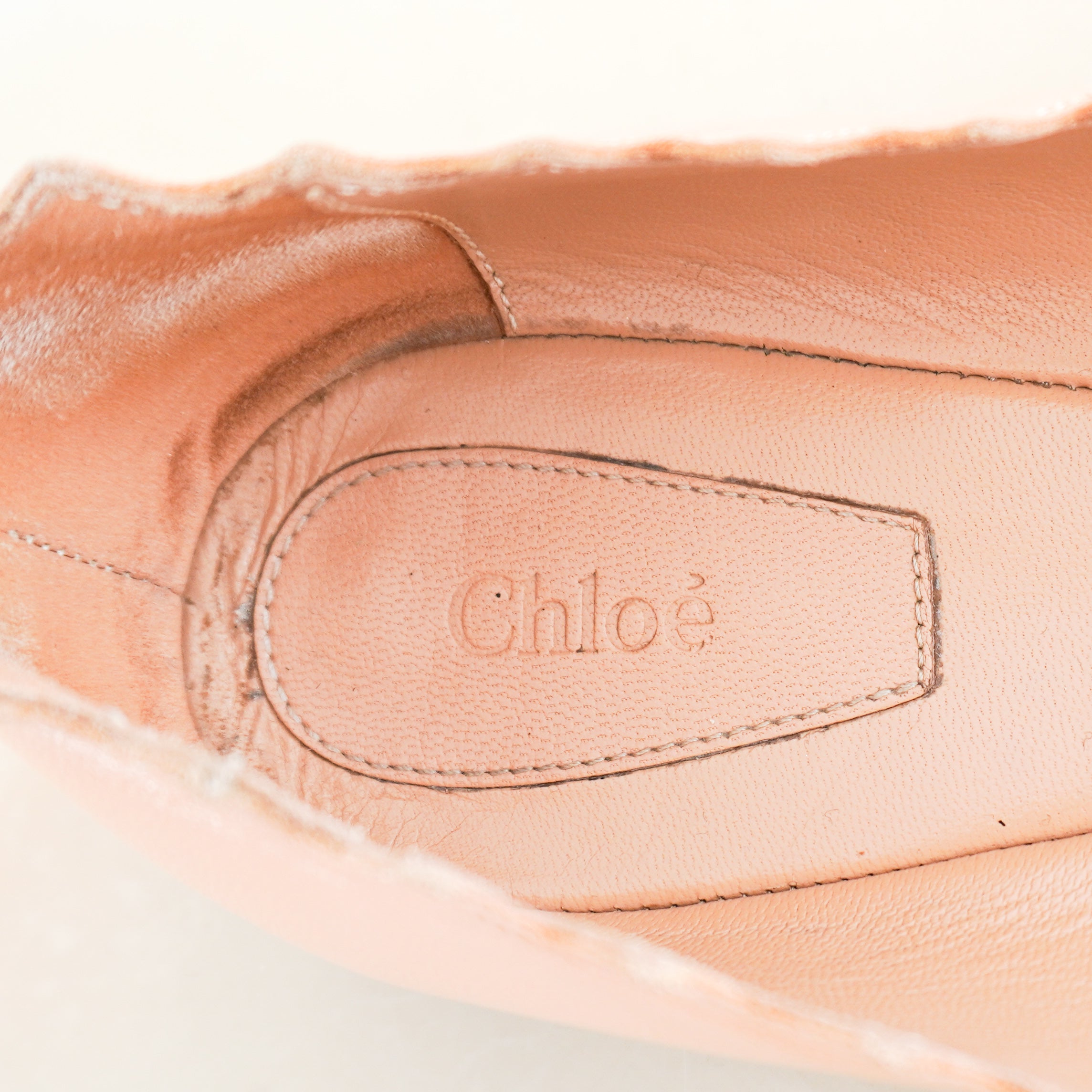 Chloe Lauren Scallop Flats in Nude RRP £350 | Authentic Preloved