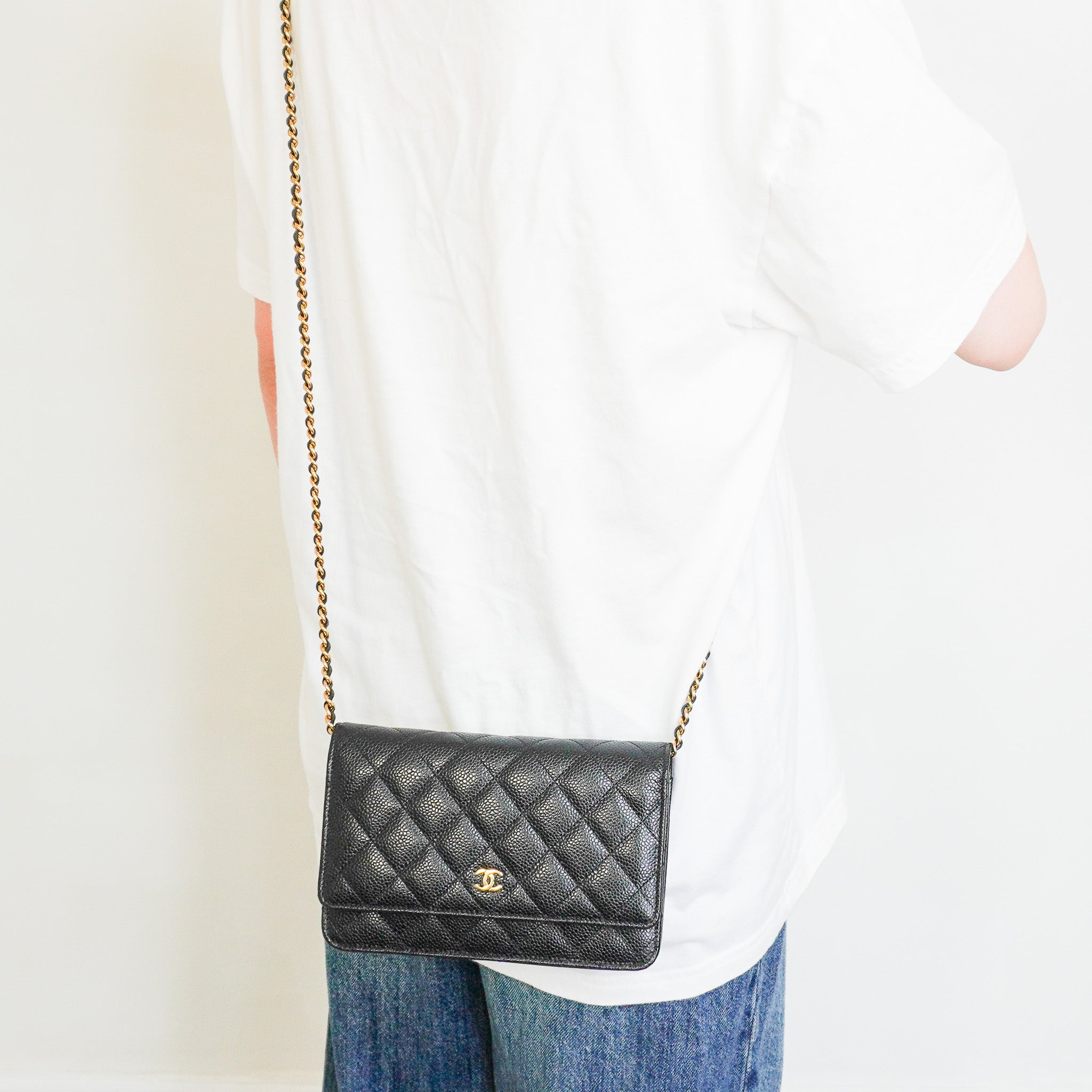 Chanel Wallet on Chain Black Caviar Leather & Gold Hardware RRP £3,000 | Authentic Preloved
