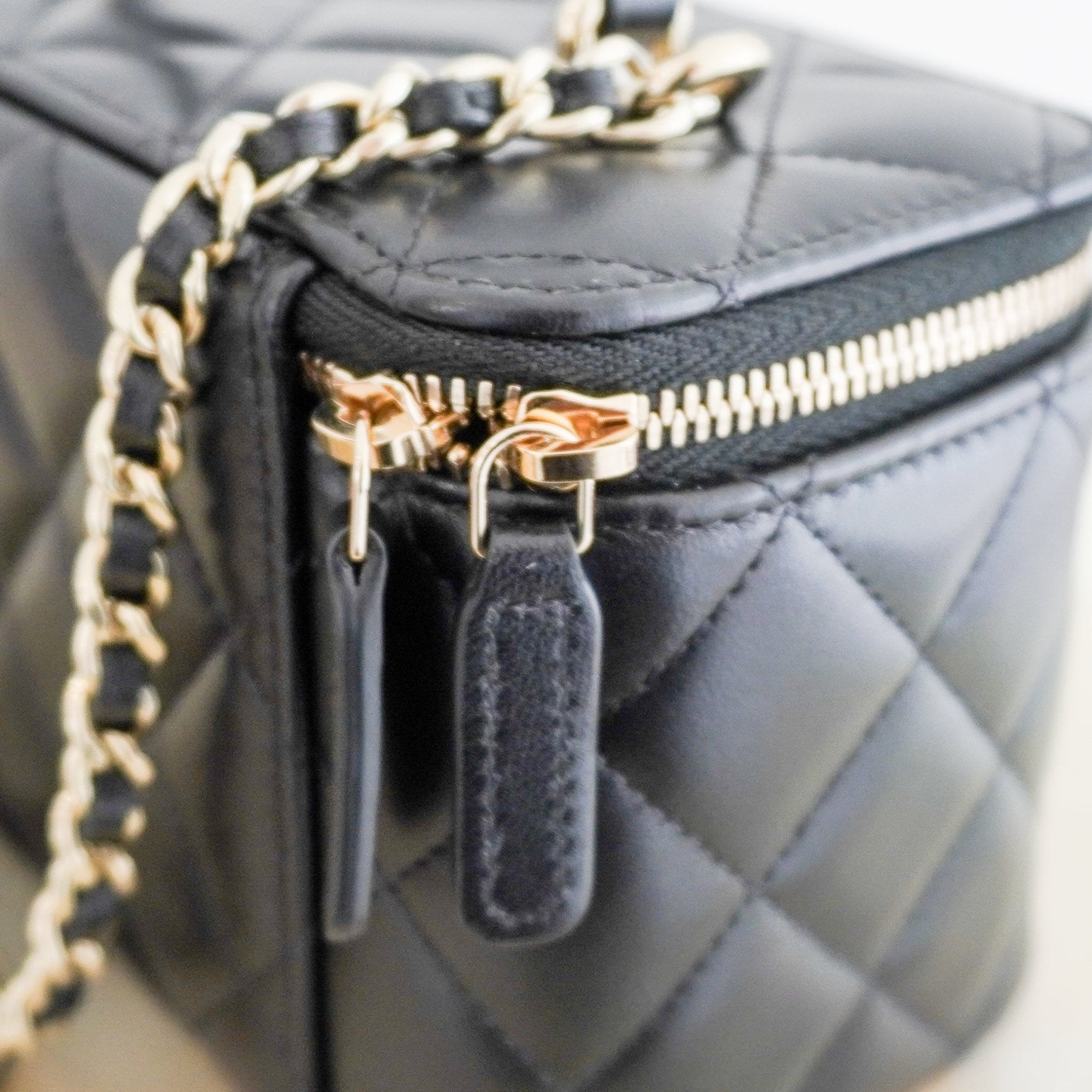 Chanel Black Quilted Vanity Case in Lambskin (RRP £3500) | Authentic Preloved - Reloved Again