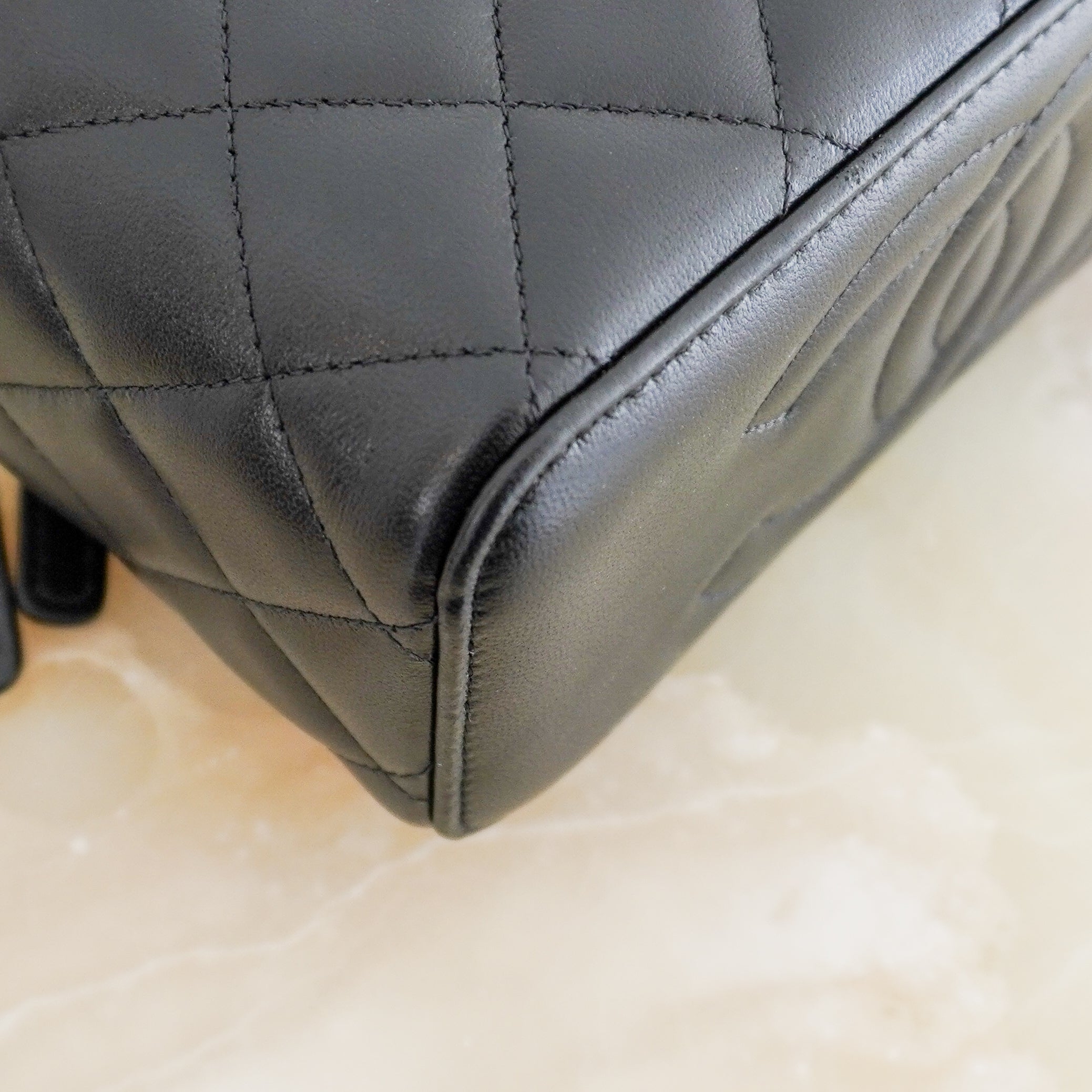 Chanel Black Quilted Vanity Case in Lambskin (RRP £3500) | Authentic Preloved - Reloved Again