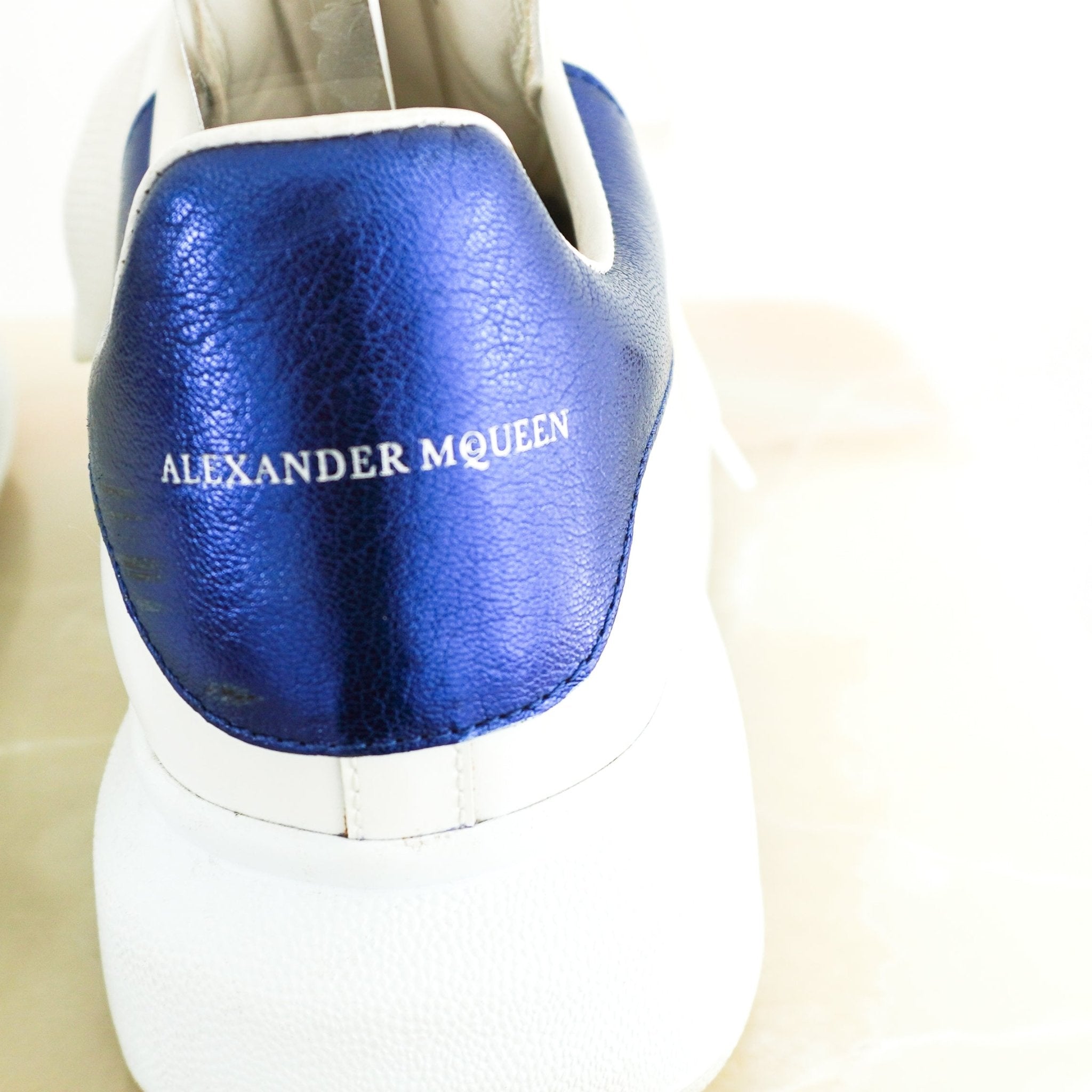Alexander McQueen Oversize Sneaker in White and Blue RRP £460 | Authentic Preloved - Reloved Again