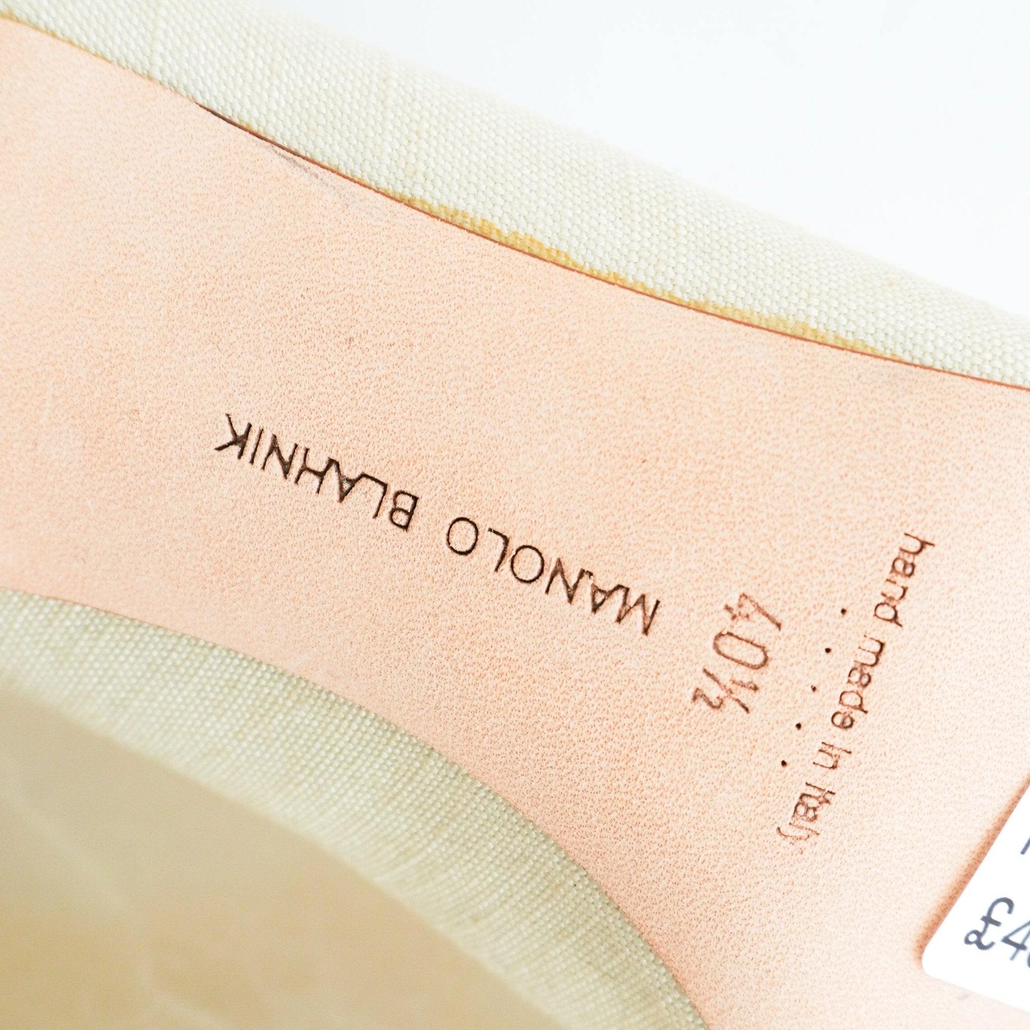 NEW Manolo Blahnik Linen Pearlised Hangisi Pumps RRP £1000 | Authentic Preloved - Reloved Again