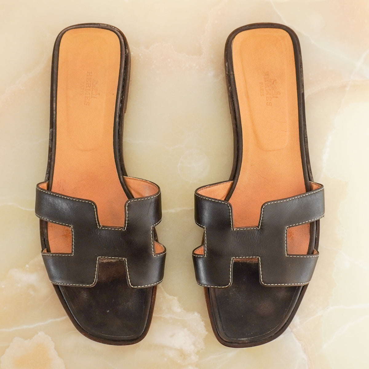 Hermes Oran Sandals in Brown (RRP £650) | Authentic Preloved - Reloved Again