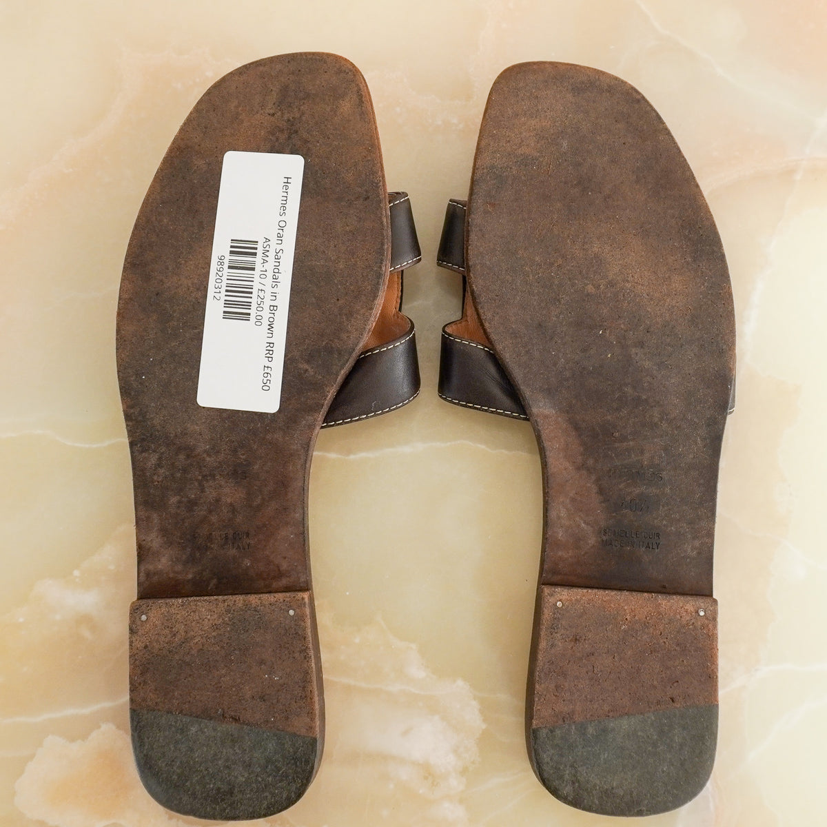 Hermes Oran Sandals in Brown (RRP £650) | Authentic Preloved - Reloved Again
