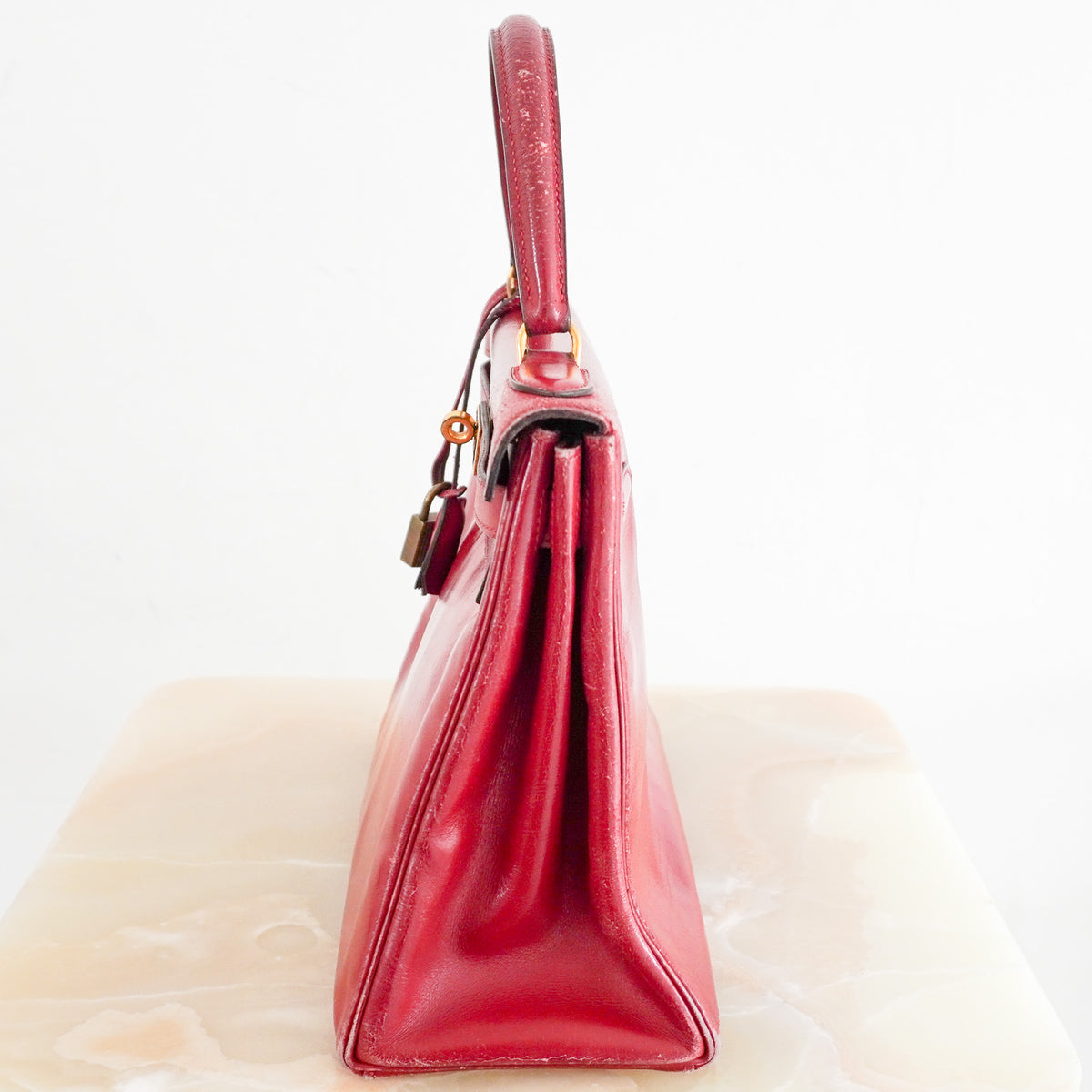 Hermes Kelly 28 Box Leather Rouge 1982 (RRP £13,000 ) | Authentic Preloved
