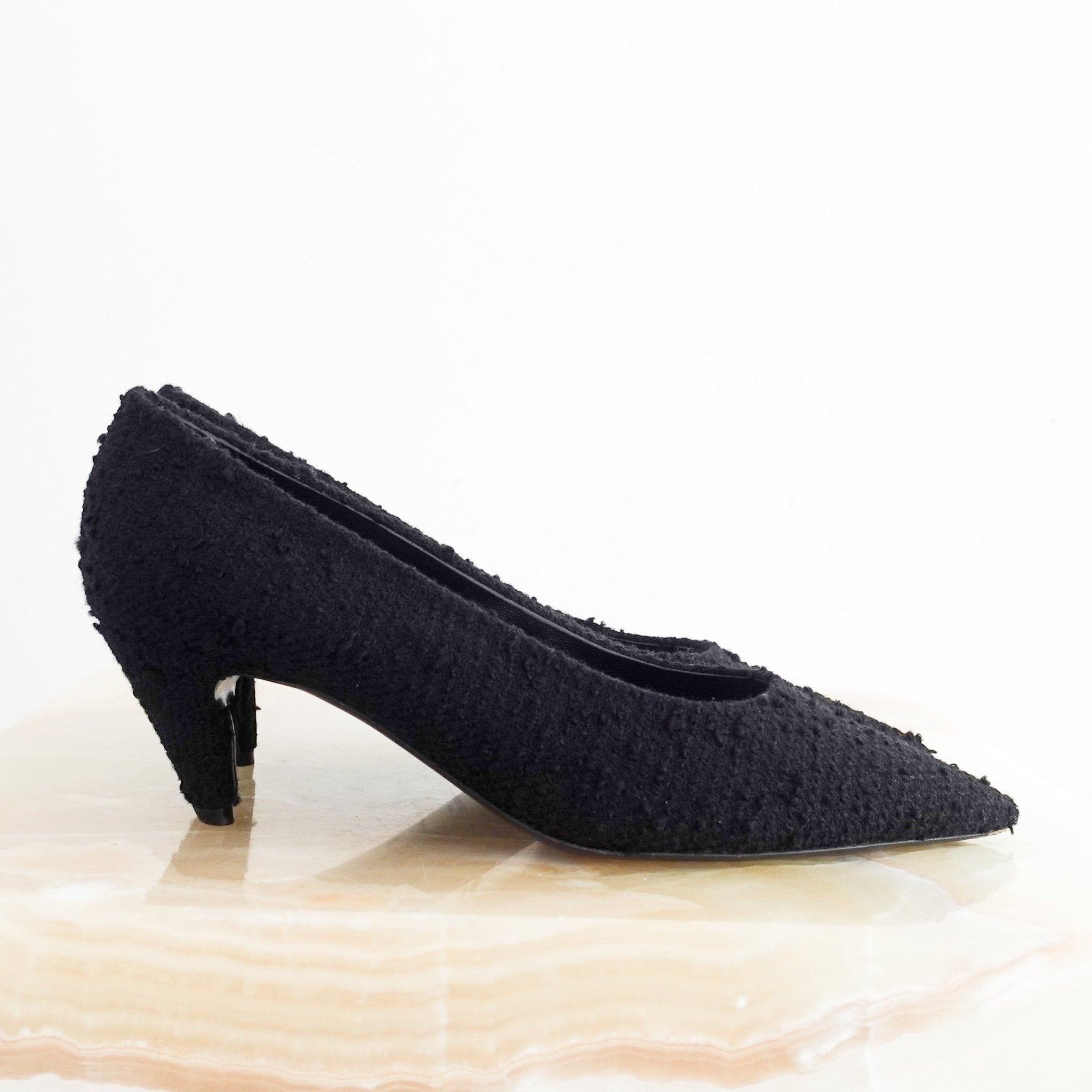 Saint Laurent Boucle black kitten heels RRP £800 | Authentic and Preloved - Reloved Again