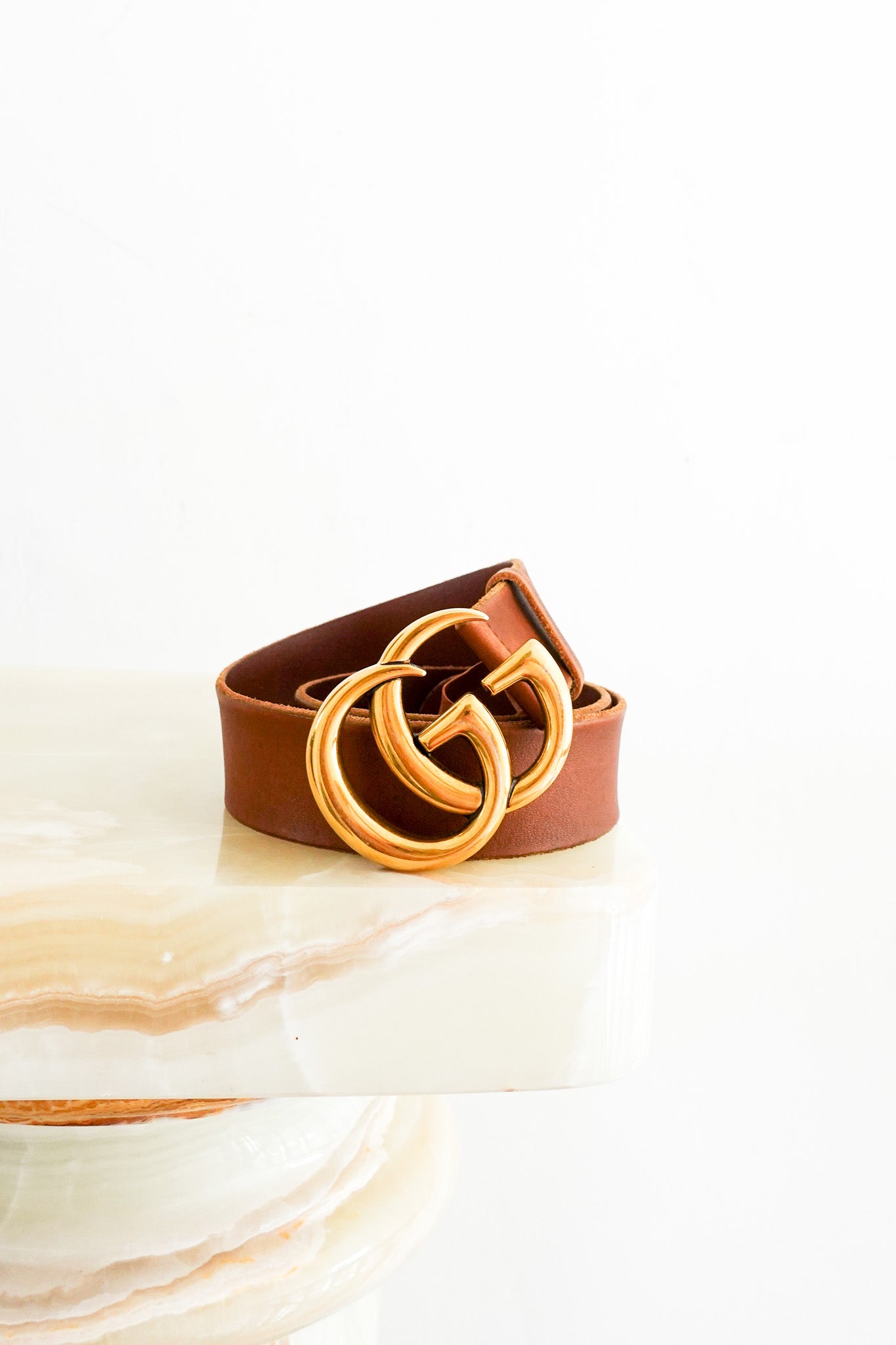 Gucci Brown leather belt RRP £410
