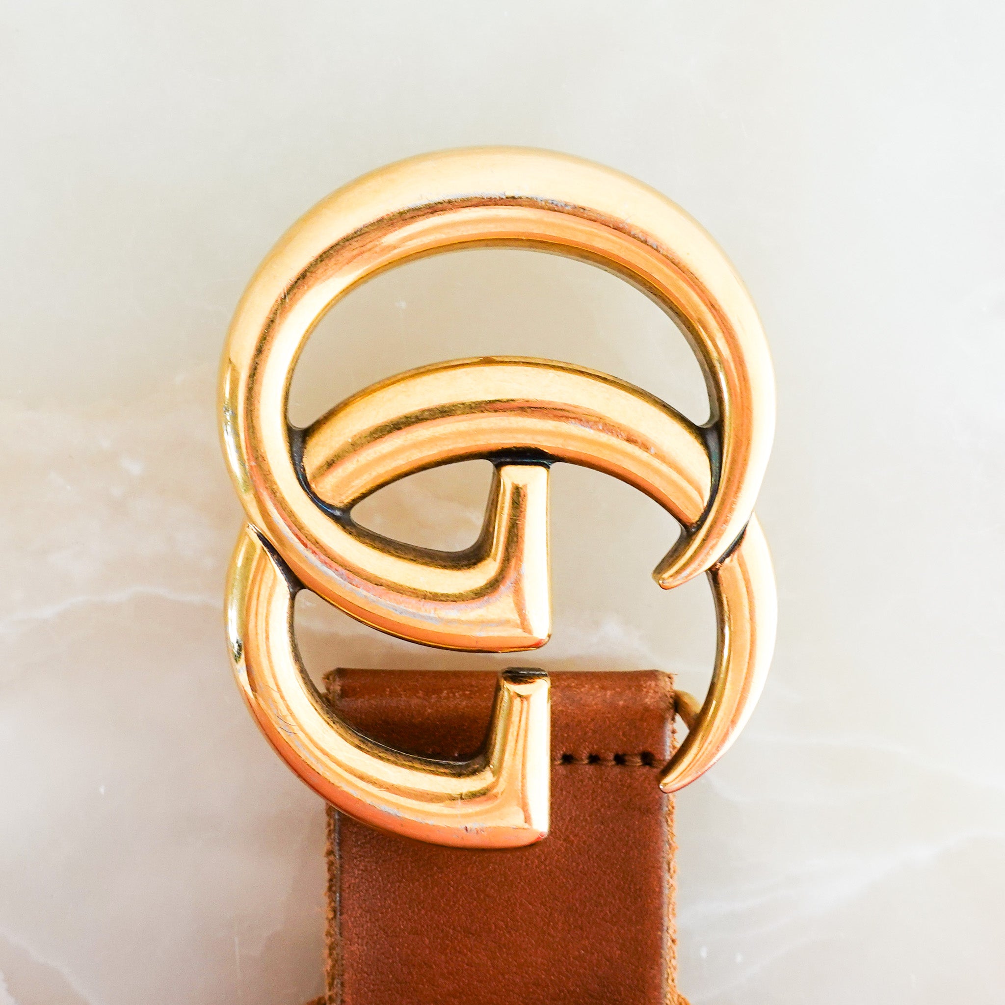 Gucci Brown leather belt RRP £410