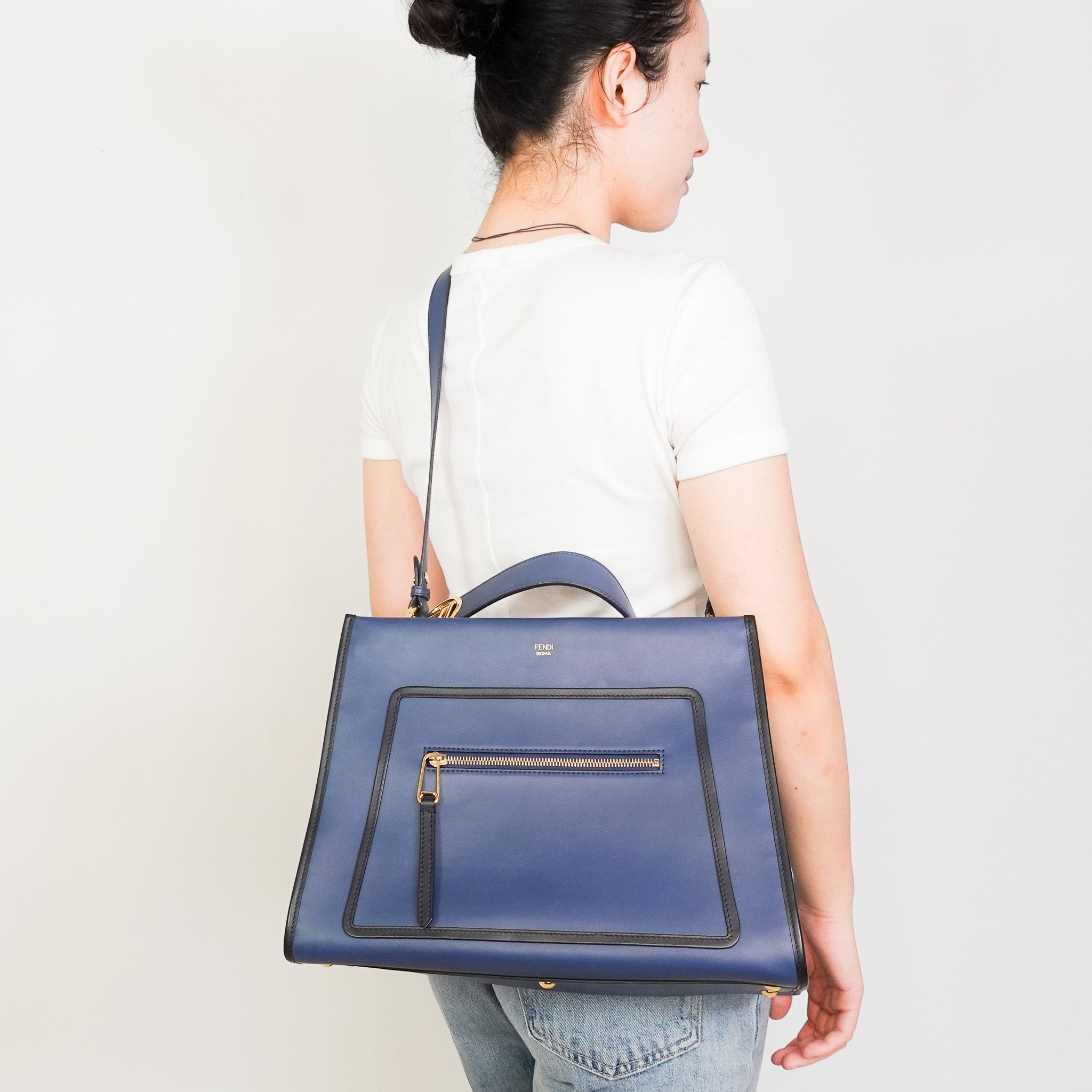 Fendi Runway Medium Bag in Blue | Authentic Preloved - Reloved Again