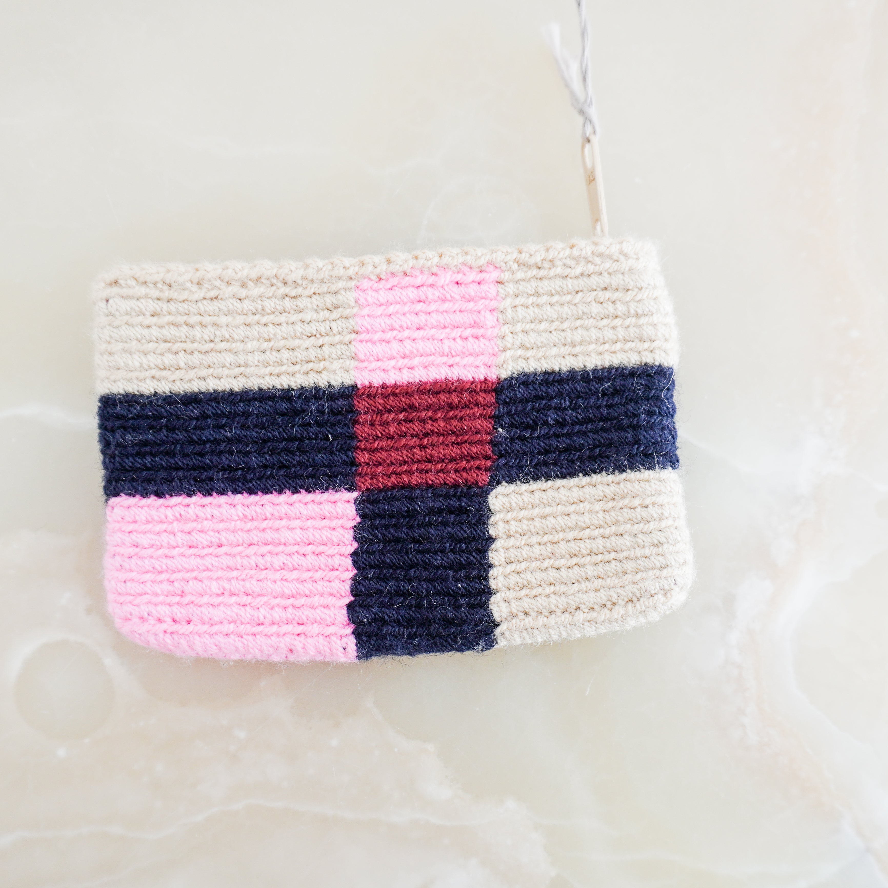 NEW Marni Market Crochet Pochette Set in Coffee (RRP £370) | Authentic Preloved