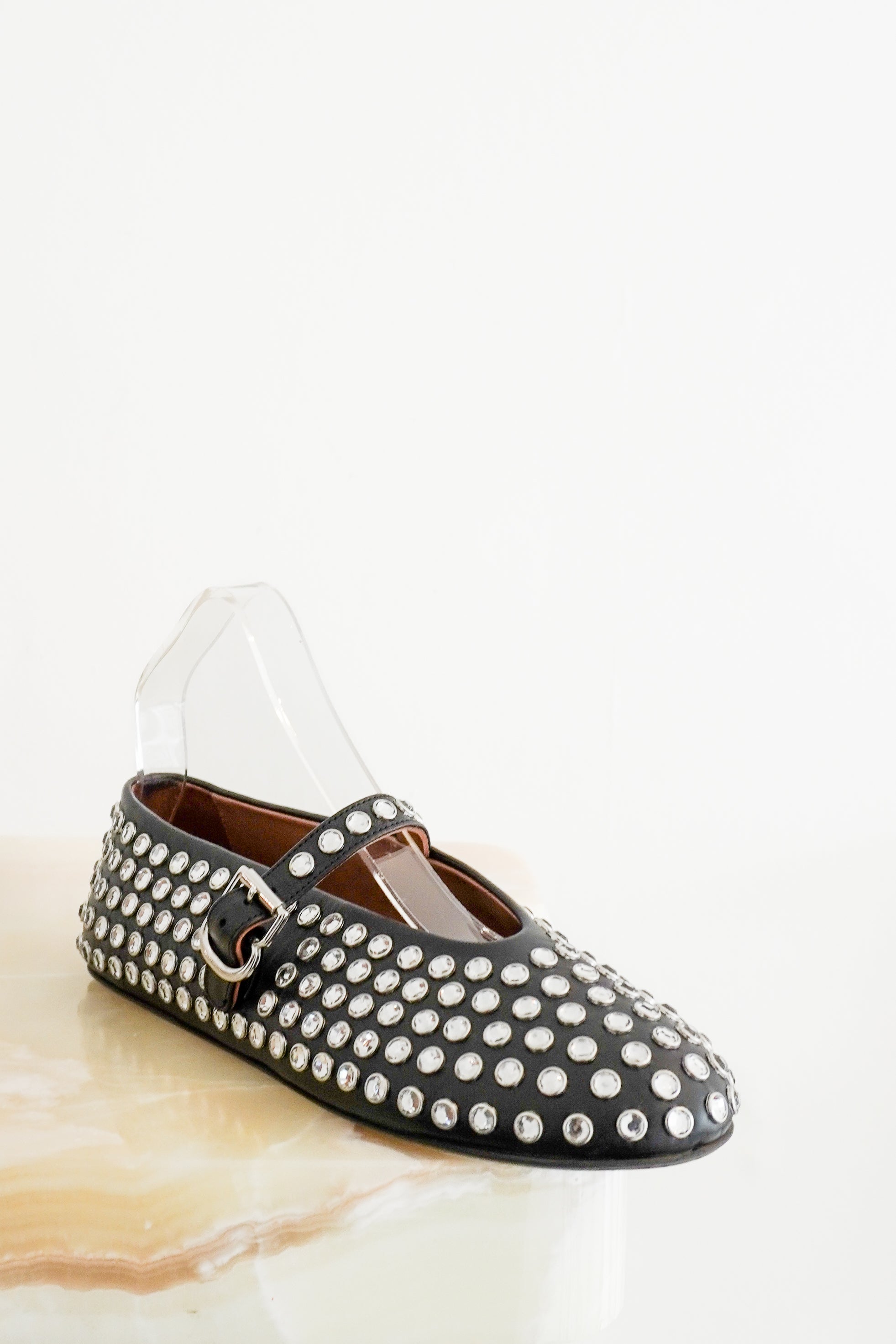 ALAIA Strass Ballet Flats in Black (RRP £950) | Authentic Preloved