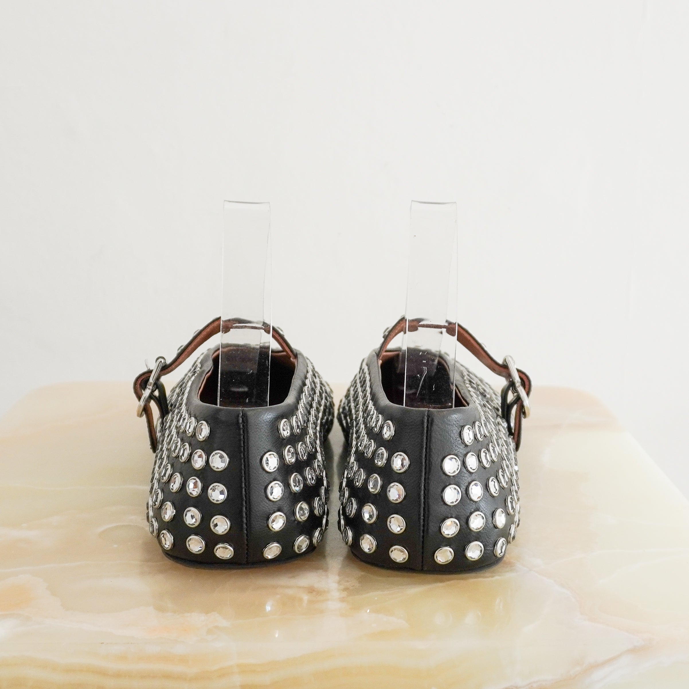 ALAIA Strass Ballet Flats in Black (RRP £950) | Authentic Preloved