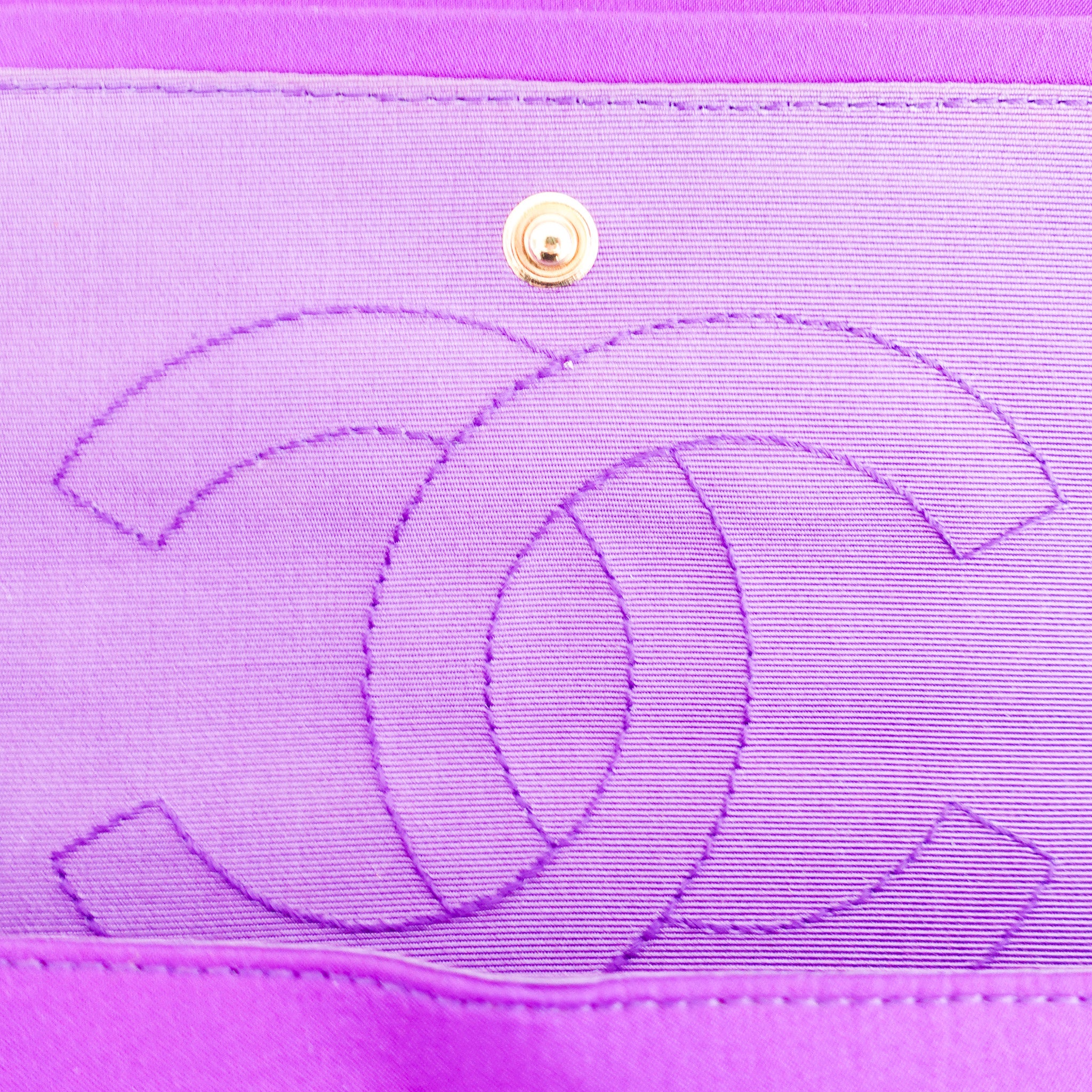 Purple satin reissue 2.55 flap bag RRP £4.5k