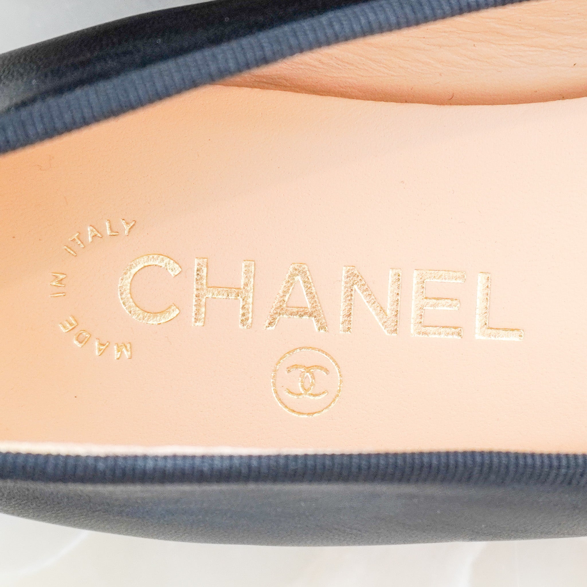 Chanel Black Cap-Toe Ballet Flats RRP £850 | Authentic Preloved