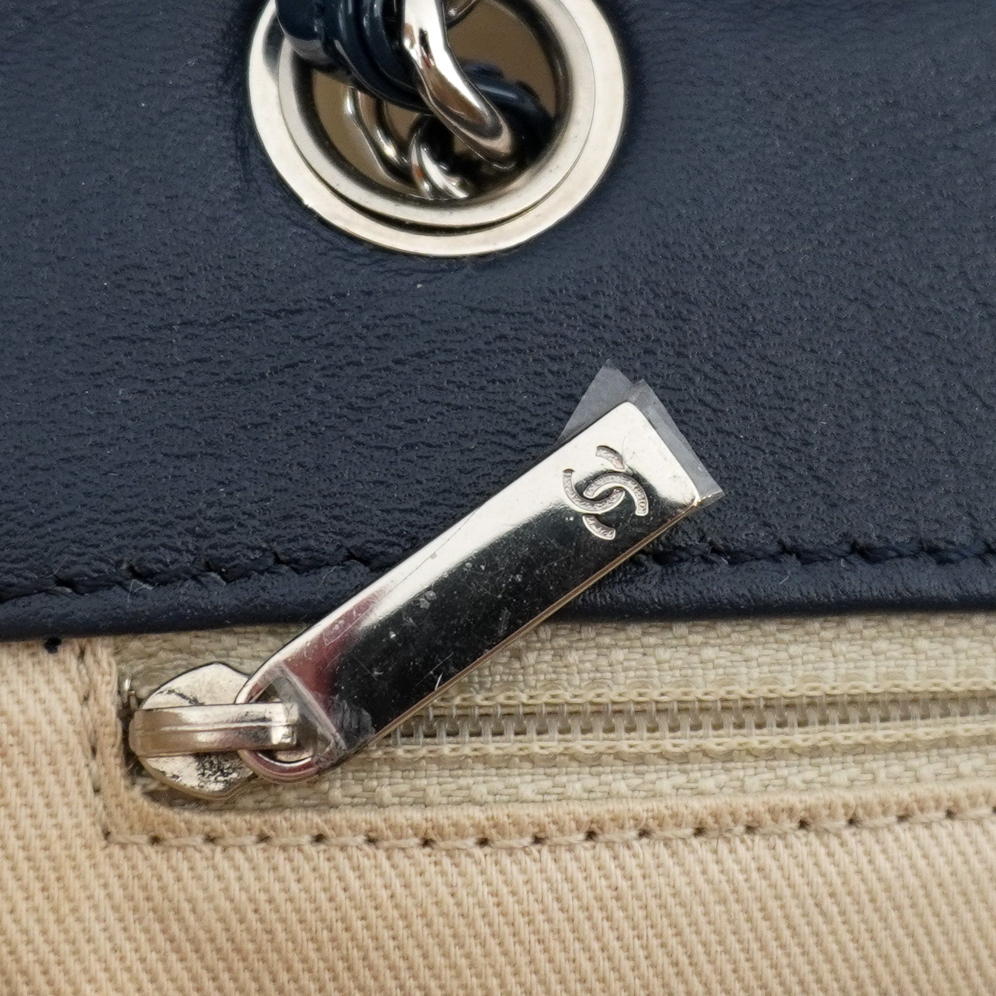 Quilted Vinyl In The Business Flap Bag in Navy RRP £8,200 | Authentic Preloved