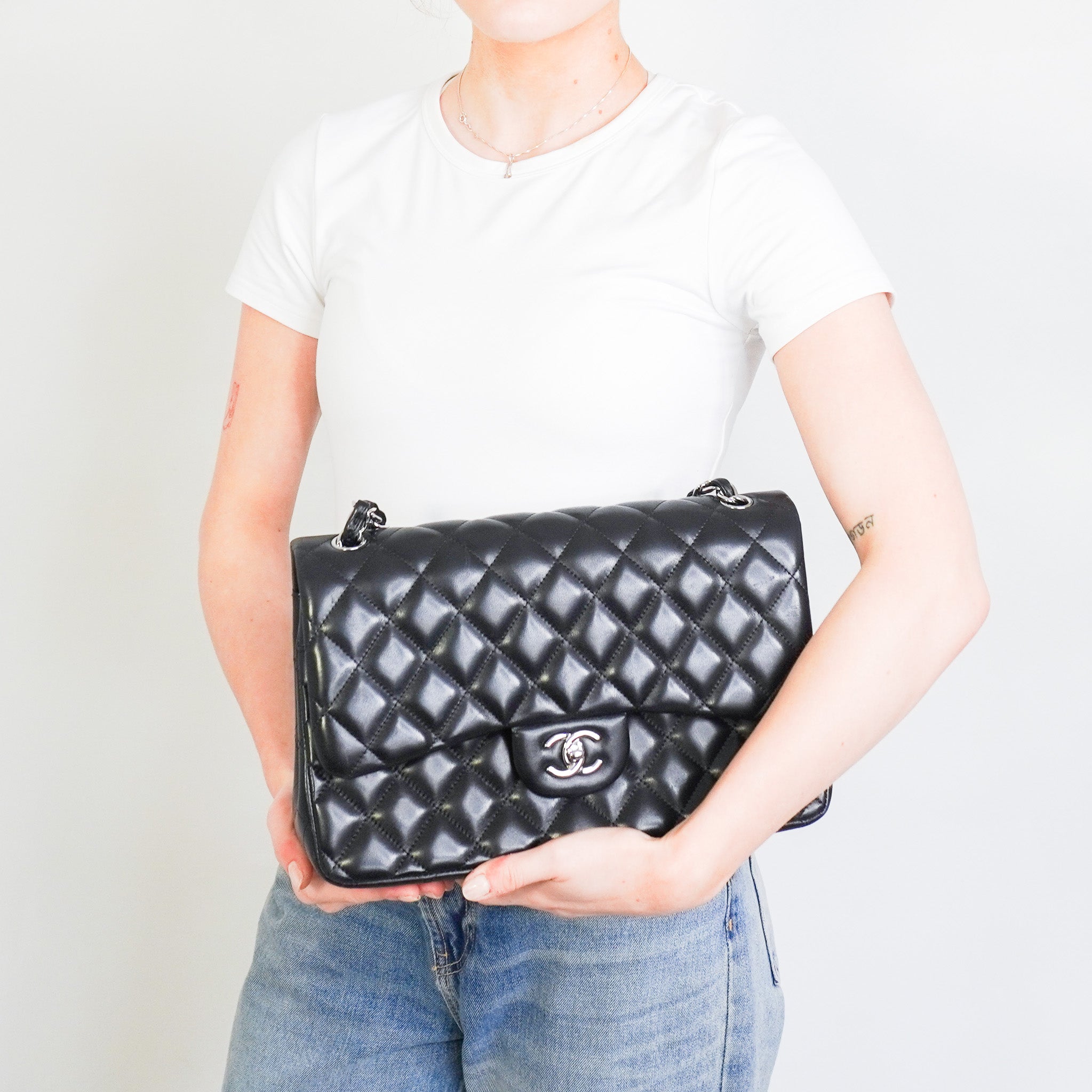 Chanel Jumbo Lambskin Double Flap in Black RRP £10000 | Authentic Preloved - Reloved Again