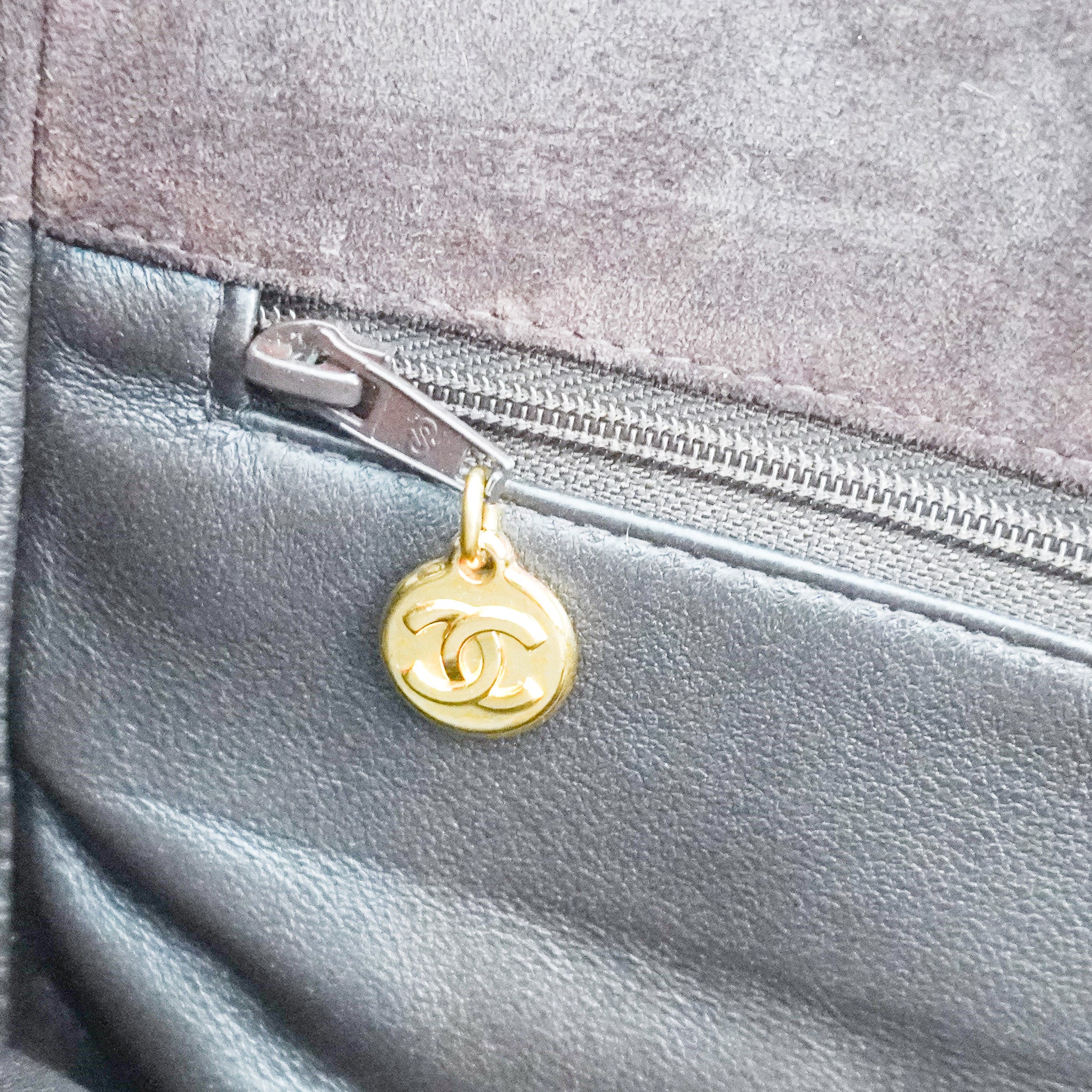 Chanel Vintage Brown Quilted Suede CC Tote Bag | Authentic Preloved