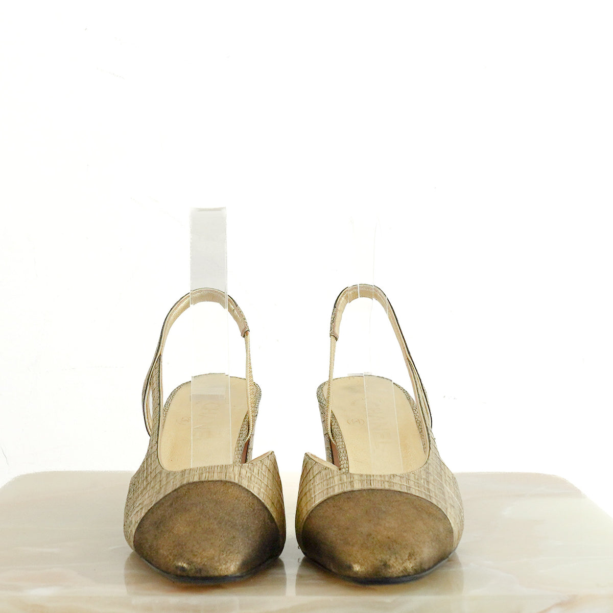 Chanel Gold Slingbacks EU 39 (RRP £1000) | Authentic Preloved