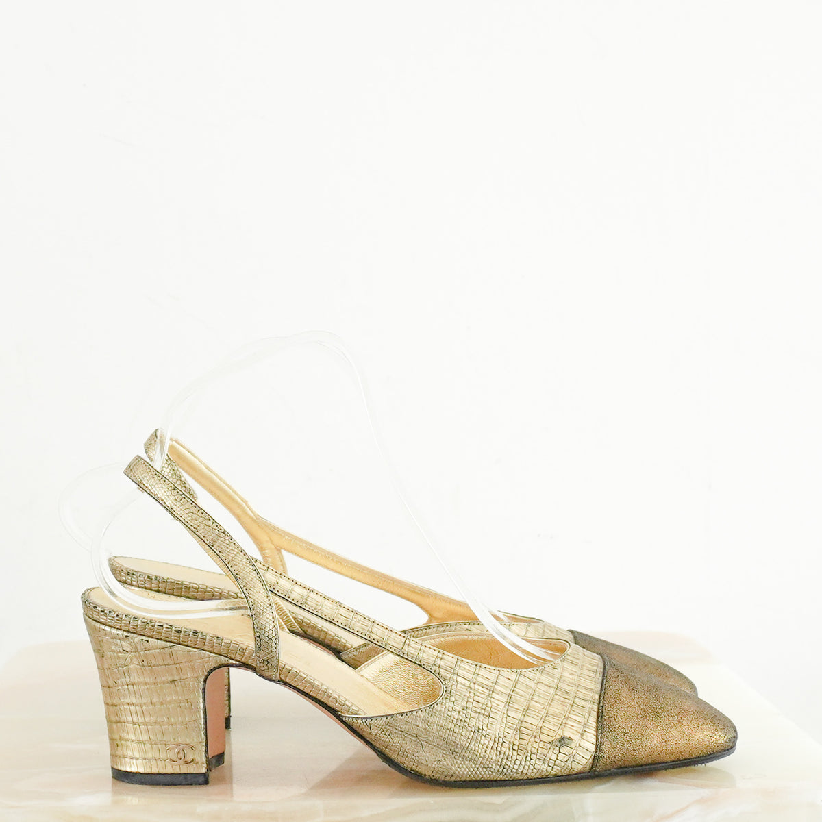 Chanel Gold Slingbacks EU 39 (RRP £1000) | Authentic Preloved