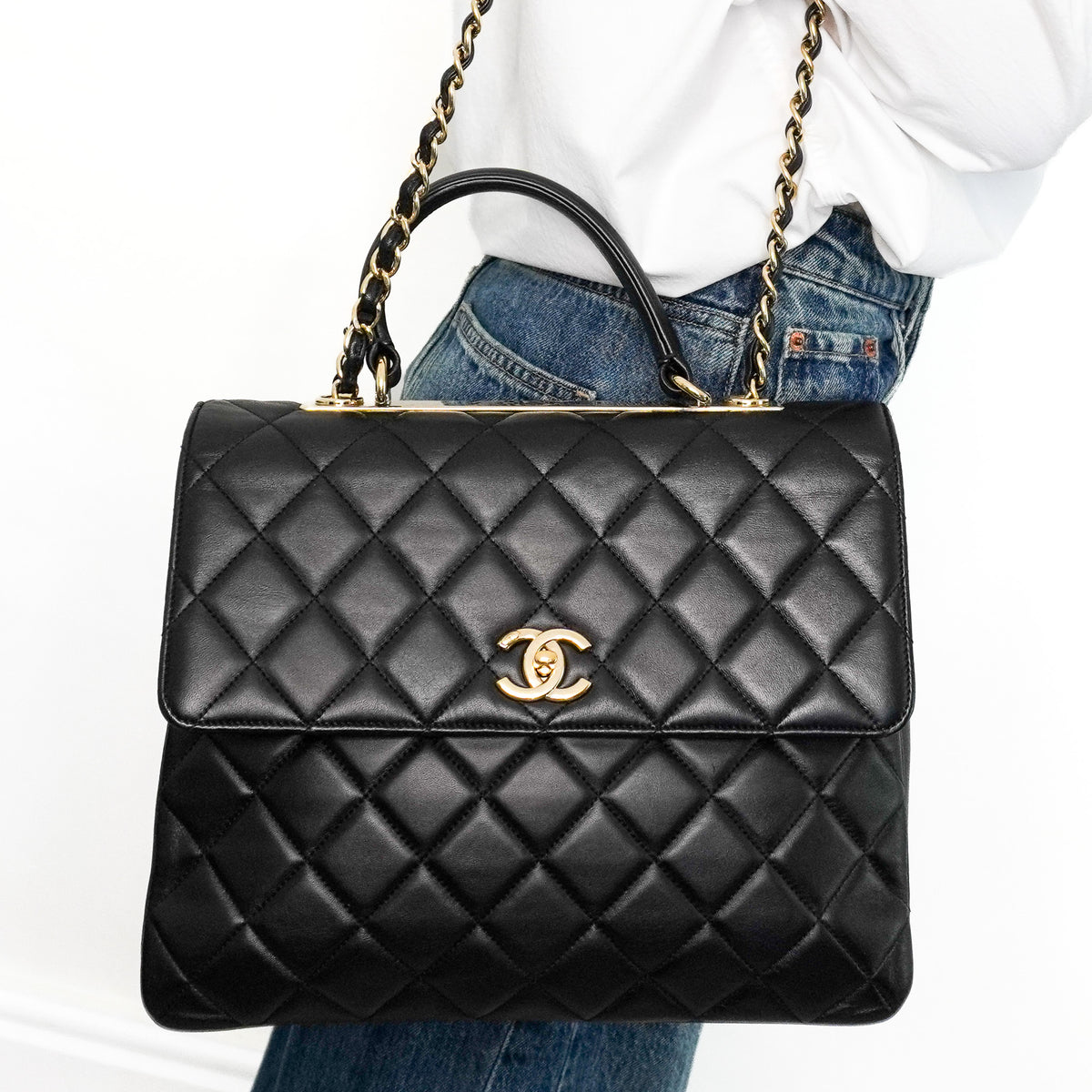 Chanel Trendy CC Flap Bag in Black Quilted Leather 2017 | Authentic Preloved