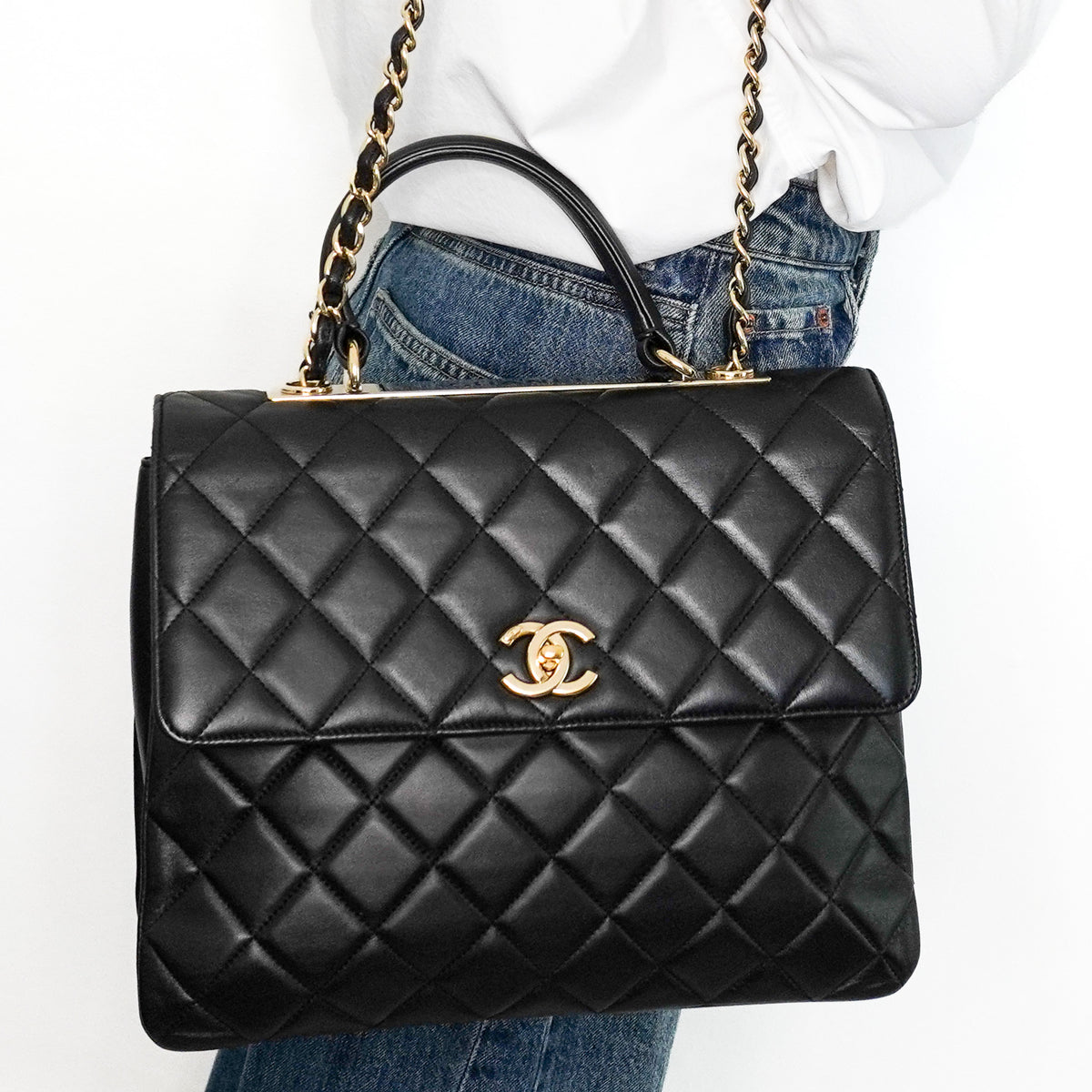 Chanel Trendy CC Flap Bag in Black Quilted Leather 2017 | Authentic Preloved