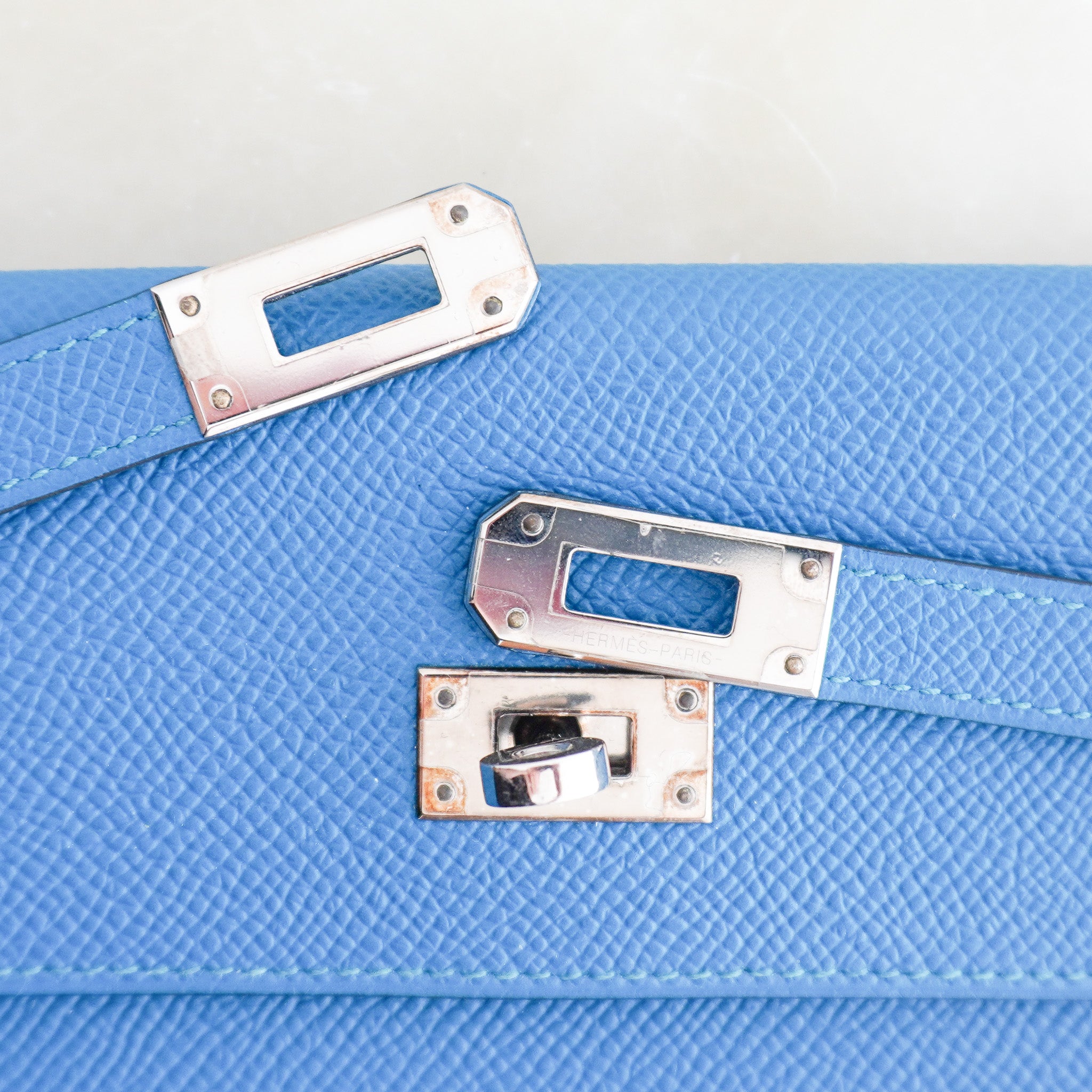 Hermès Kelly To Go Wallet in Blue Epsom Leather (RRP £4,400) | Authentic Preloved - Reloved Again