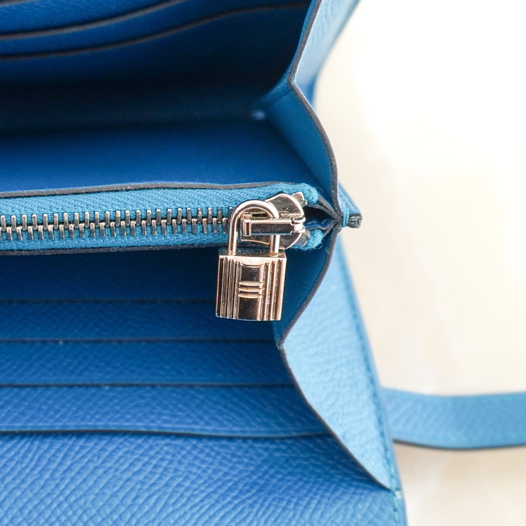 Hermès Kelly To Go Wallet in Blue Epsom Leather (RRP £4,400) | Authentic Preloved - Reloved Again