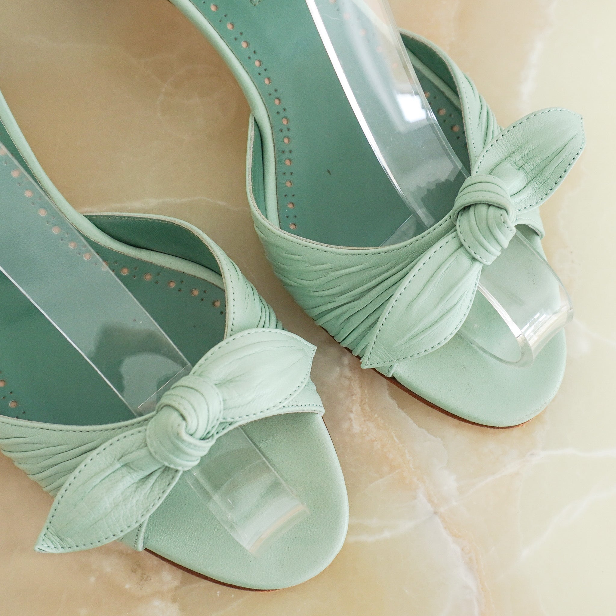 Manolo Blahnik Green Mules RRP £775 | Authentic Preloved