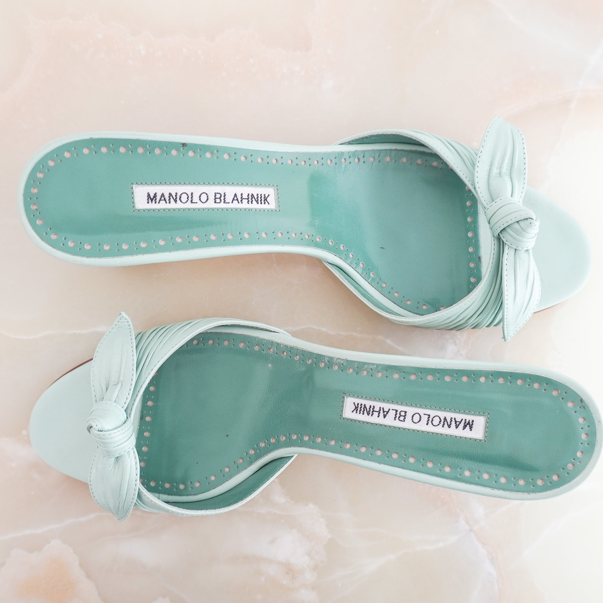 Manolo Blahnik Green Mules RRP £775 | Authentic Preloved